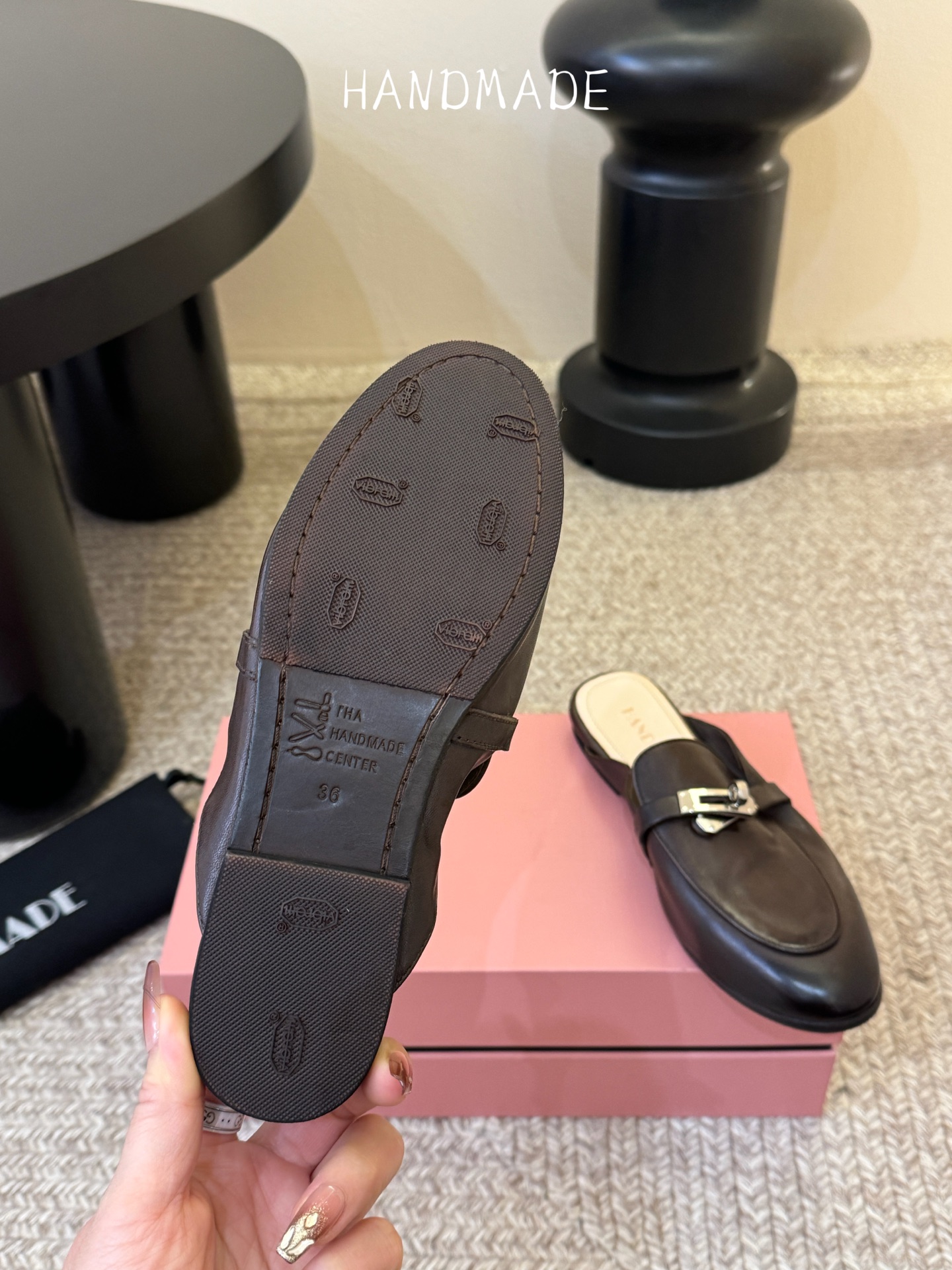 顶级HANDMADE独家新品最高版本买手代购1:1完美复刻 平底凉鞋单鞋原版开模真皮鞋底 原版套楦鞋型很
