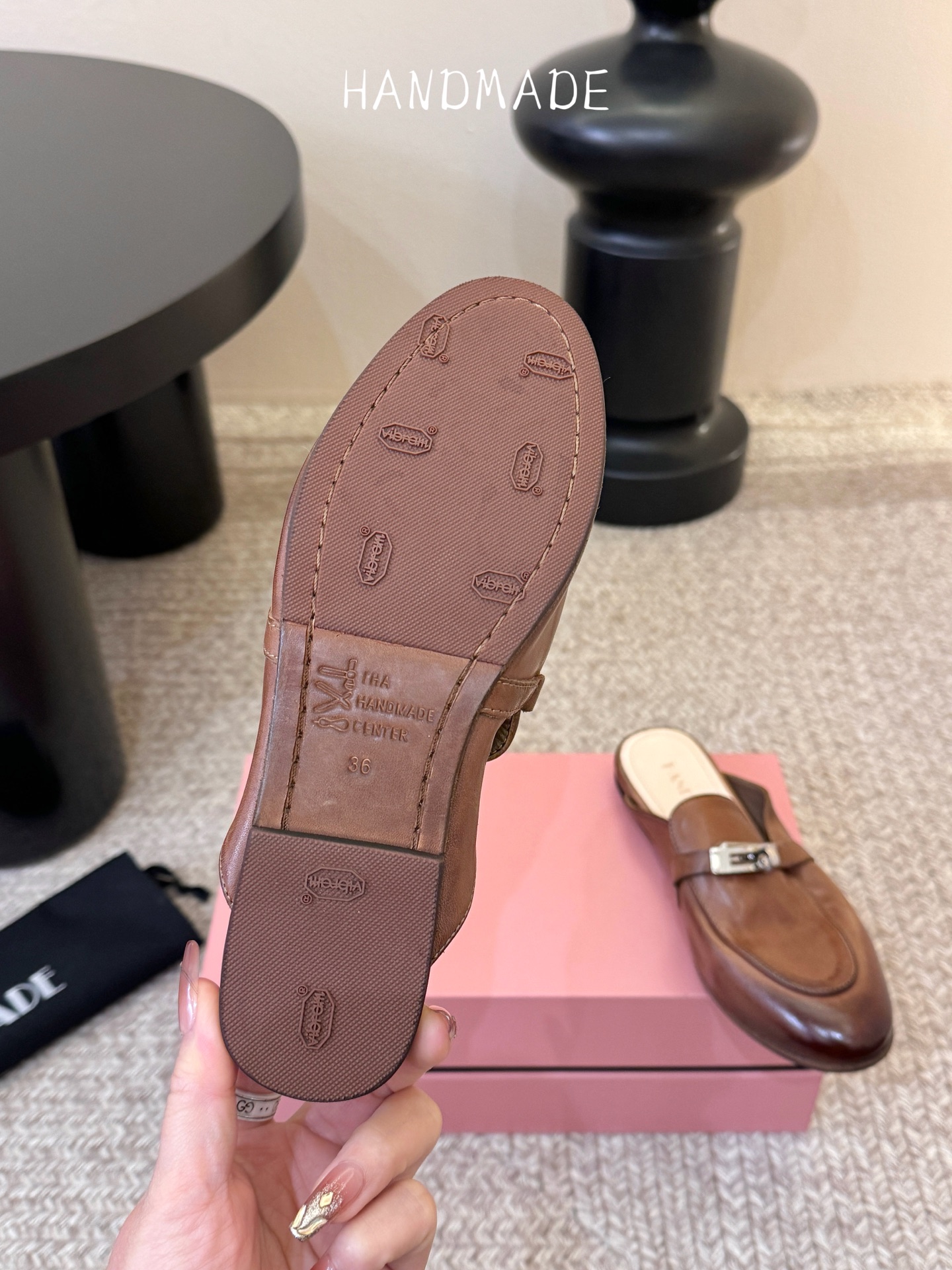 顶级HANDMADE独家新品最高版本买手代购1:1完美复刻 平底凉鞋单鞋原版开模真皮鞋底 原版套楦鞋型很