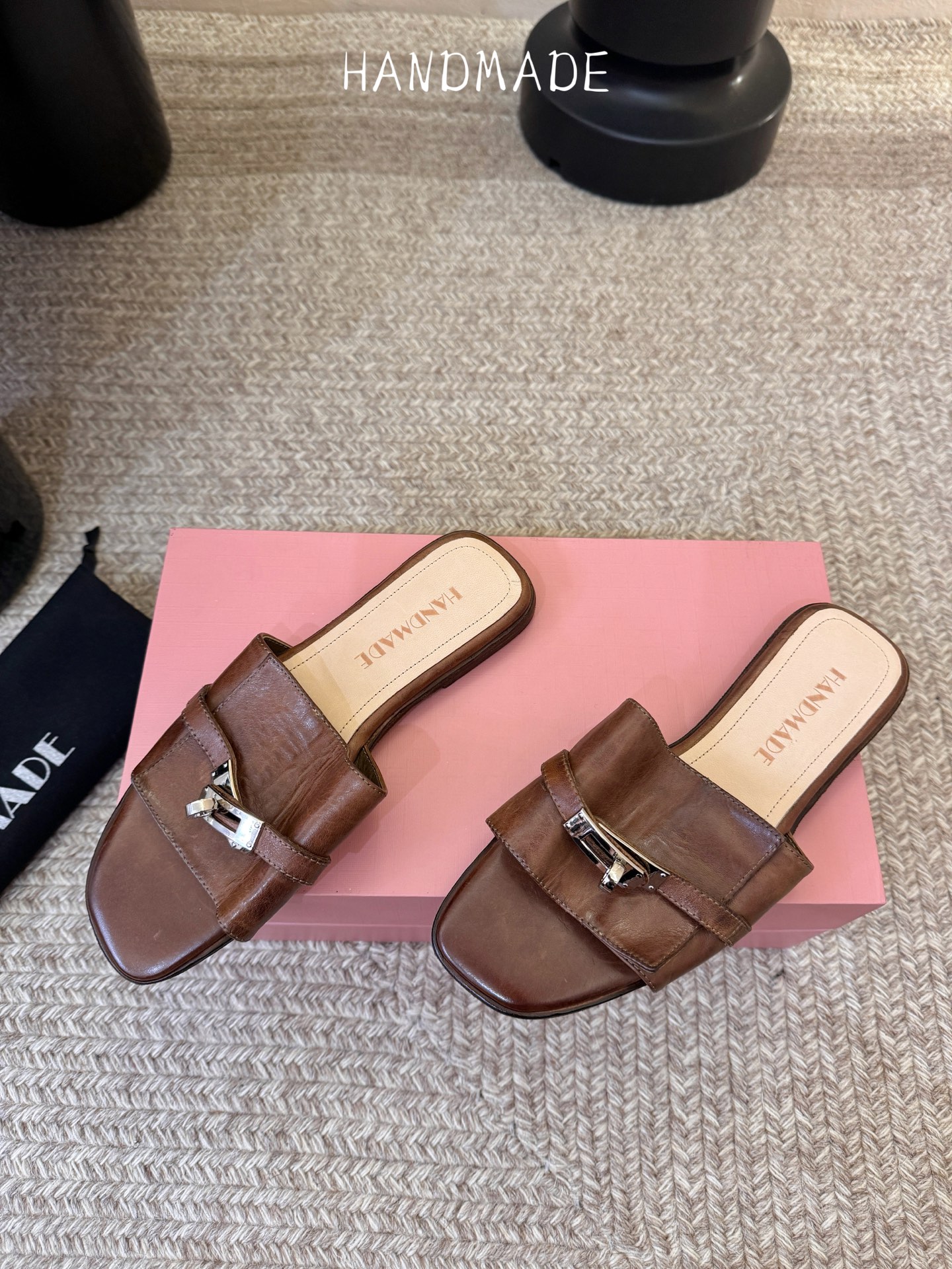 顶级HANDMADE独家新品最高版本买手代购1:1完美复刻 平底凉鞋单鞋原版开模真皮鞋底 原版套楦鞋型很