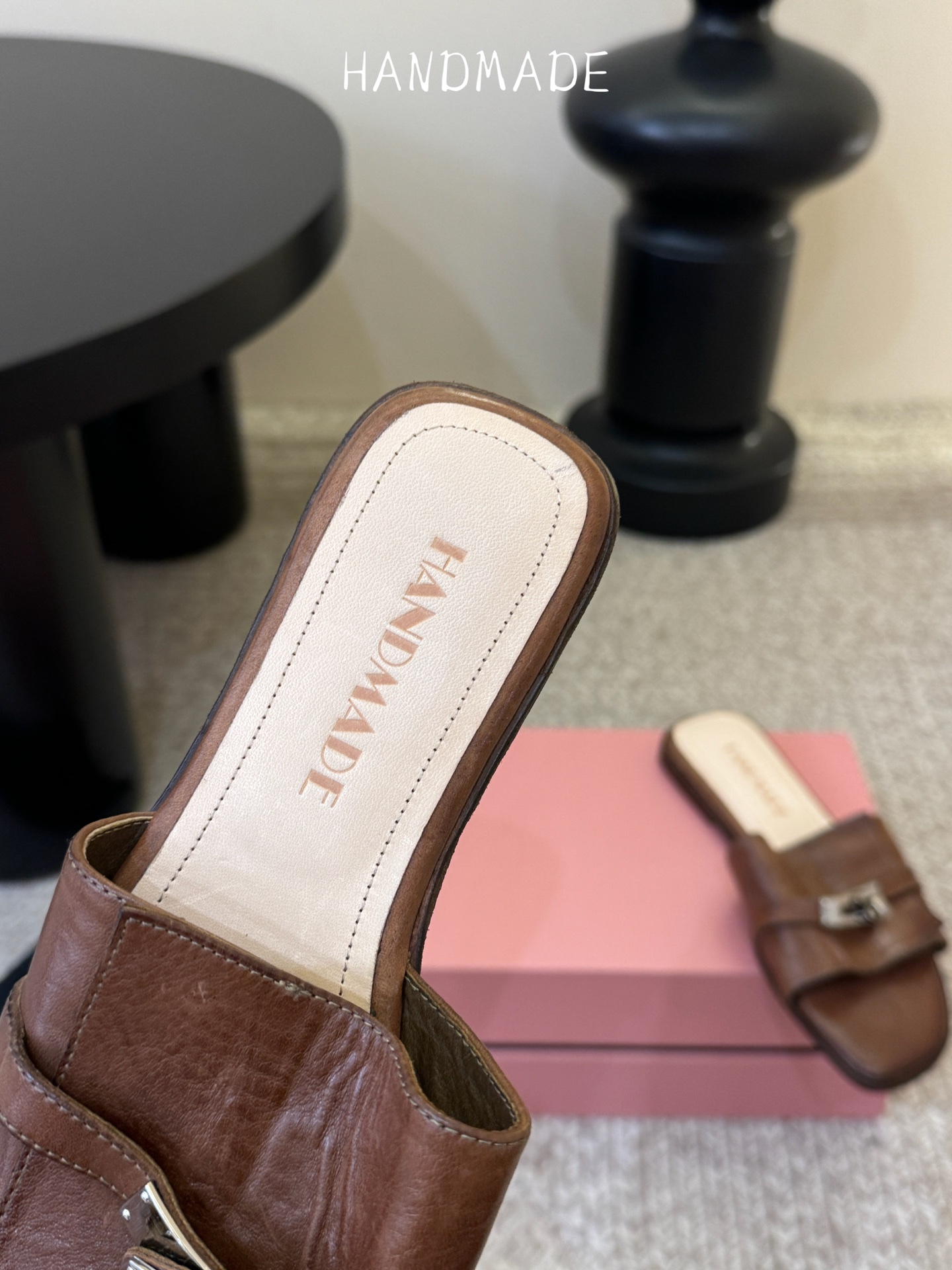 顶级HANDMADE独家新品最高版本买手代购1:1完美复刻 平底凉鞋单鞋原版开模真皮鞋底 原版套楦鞋型很