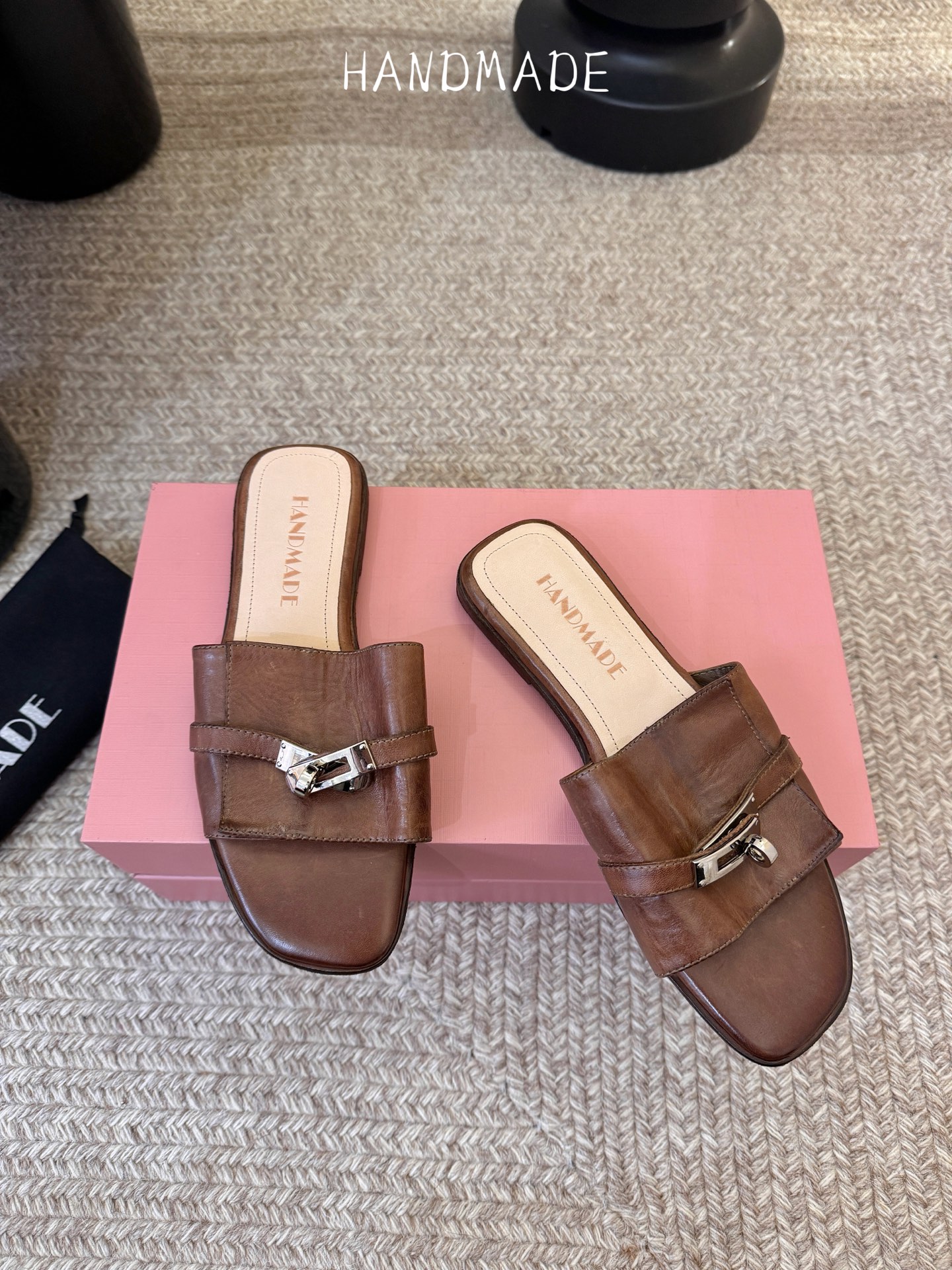 顶级HANDMADE独家新品最高版本买手代购1:1完美复刻 平底凉鞋单鞋原版开模真皮鞋底 原版套楦鞋型很