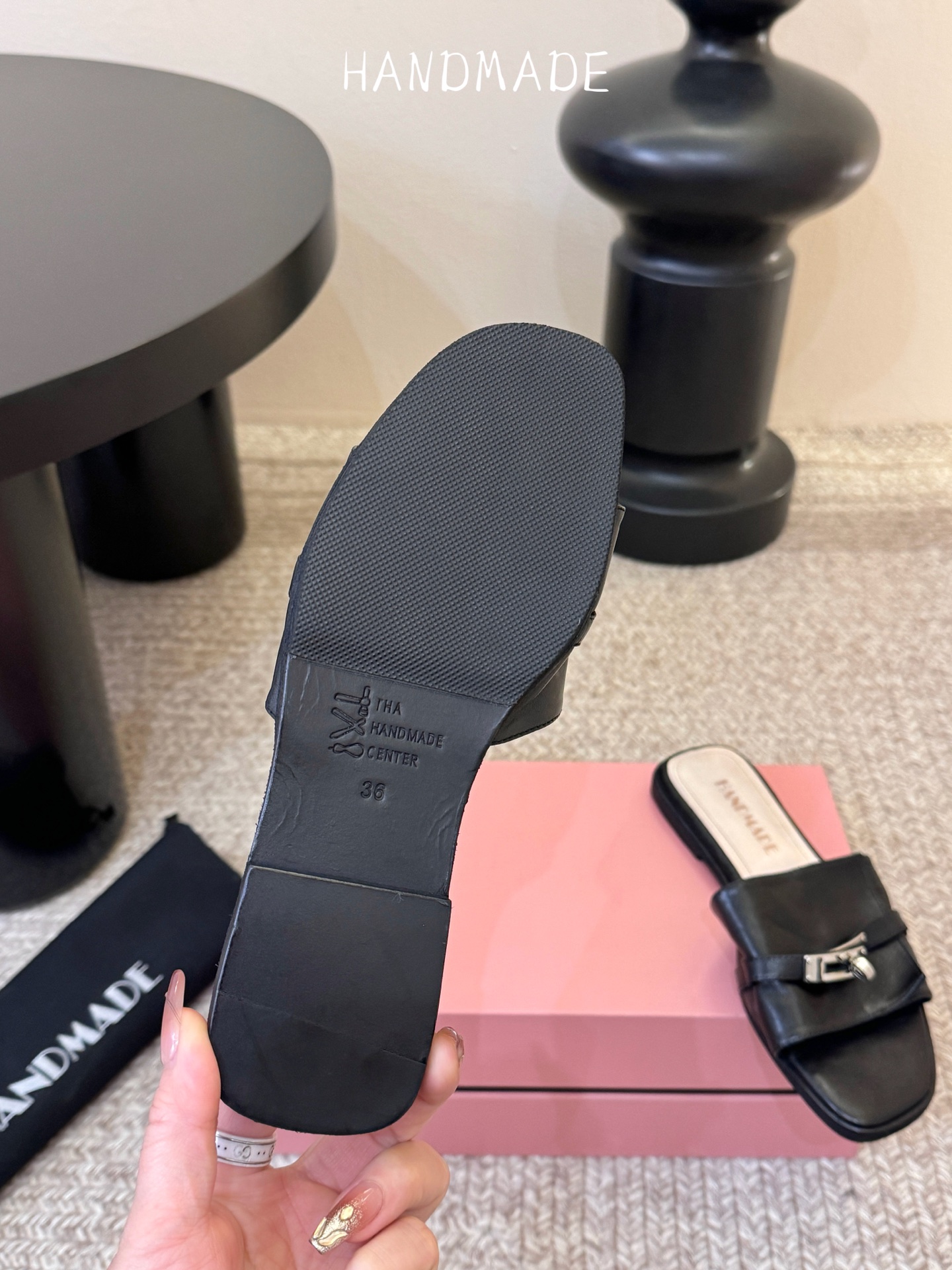 顶级HANDMADE独家新品最高版本买手代购1:1完美复刻 平底凉鞋单鞋原版开模真皮鞋底 原版套楦鞋型很