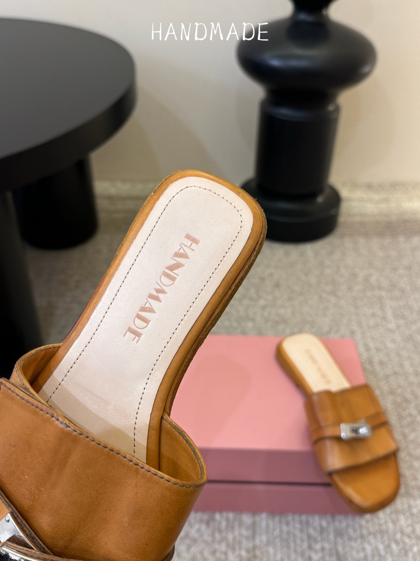顶级HANDMADE独家新品最高版本买手代购1:1完美复刻 平底凉鞋单鞋原版开模真皮鞋底 原版套楦鞋型很