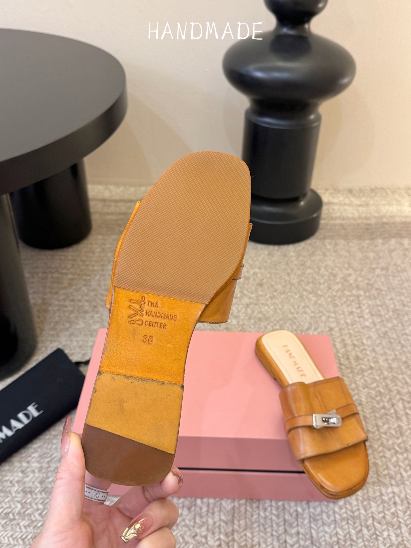 顶级HANDMADE独家新品最高版本买手代购1:1完美复刻 平底凉鞋单鞋原版开模真皮鞋底 原版套楦鞋型很