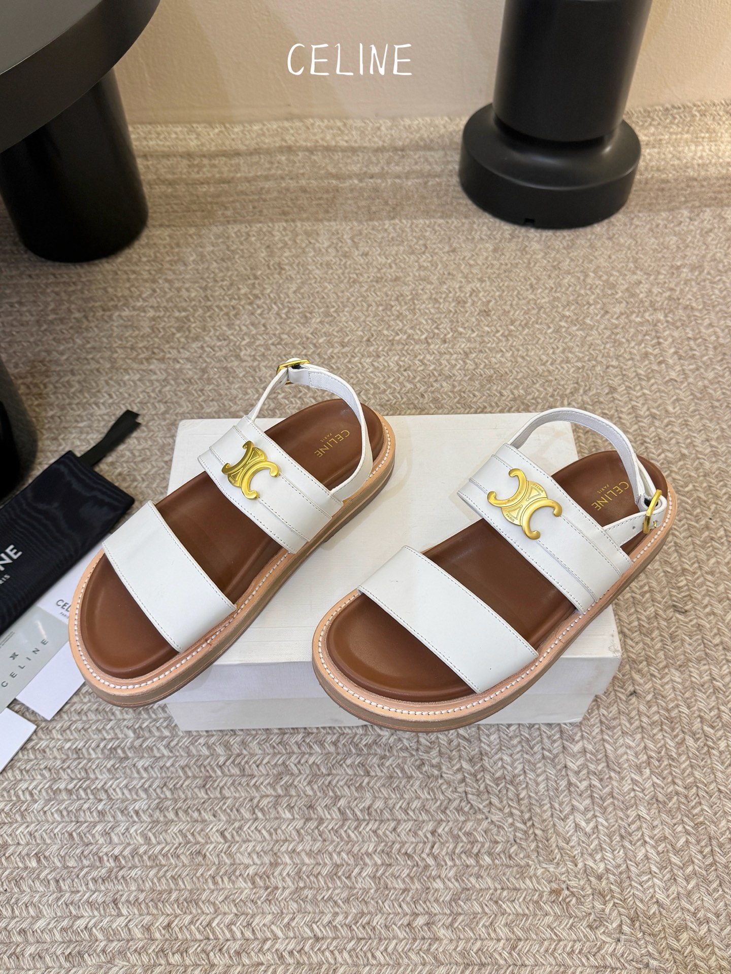 【CE*INE】*琳代级别 春夏新品凯旋门复古罗马凉鞋拖鞋 进出专柜无压力，重工版，拒绝一眼假low货 