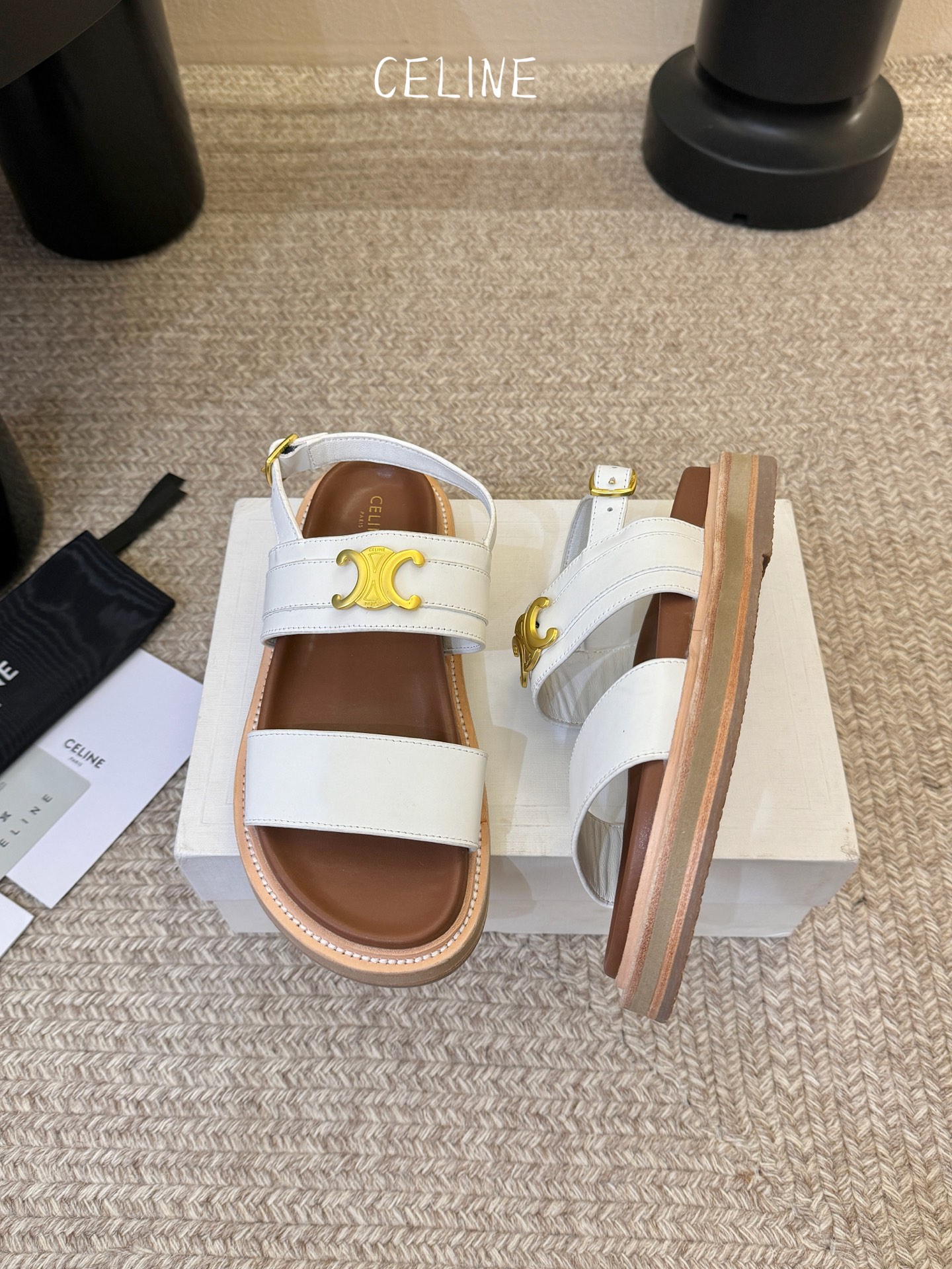 【CE*INE】*琳代级别 春夏新品凯旋门复古罗马凉鞋拖鞋 进出专柜无压力，重工版，拒绝一眼假low货 