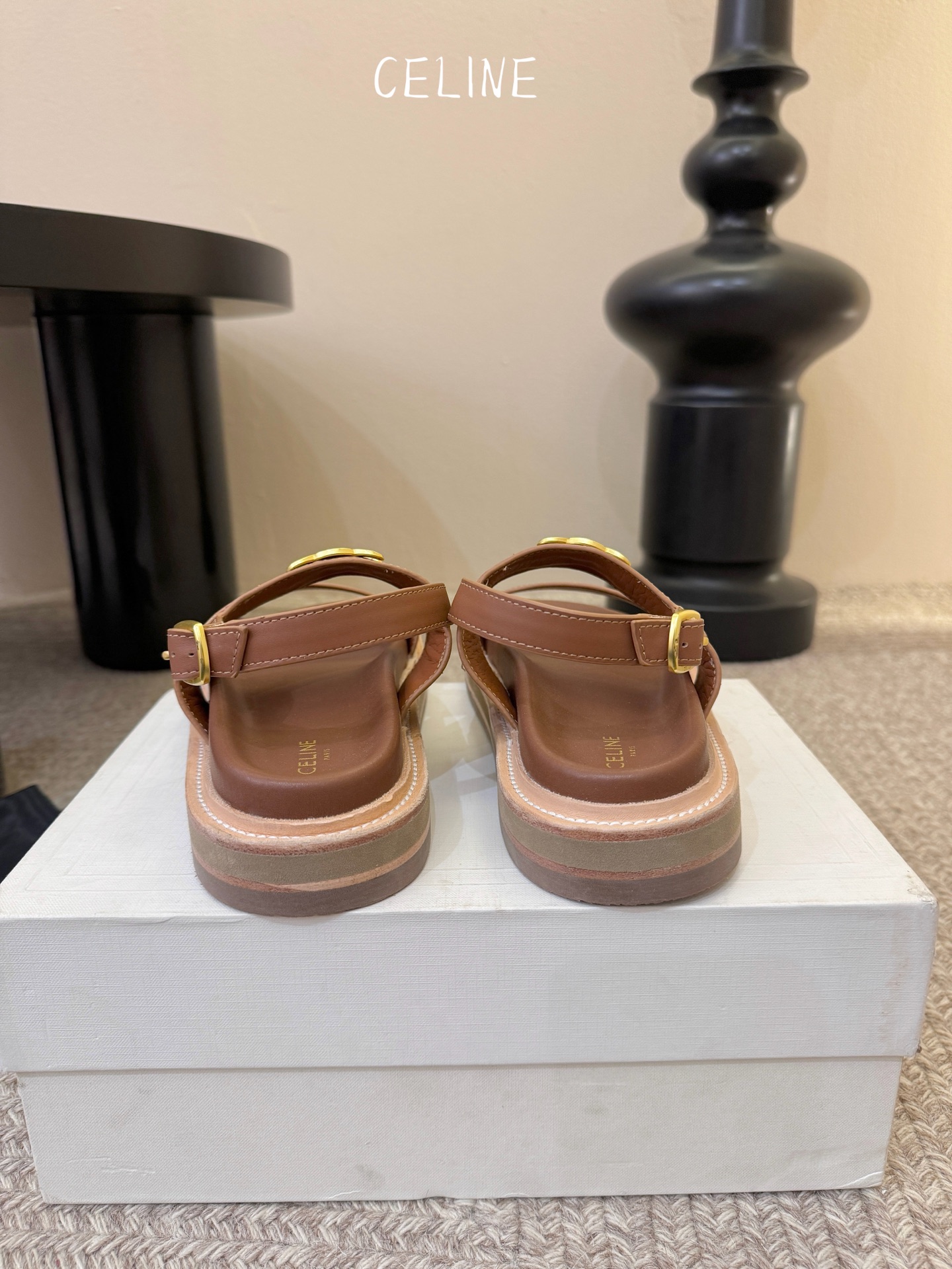 【CE*INE】*琳代级别 春夏新品凯旋门复古罗马凉鞋拖鞋 进出专柜无压力，重工版，拒绝一眼假low货 