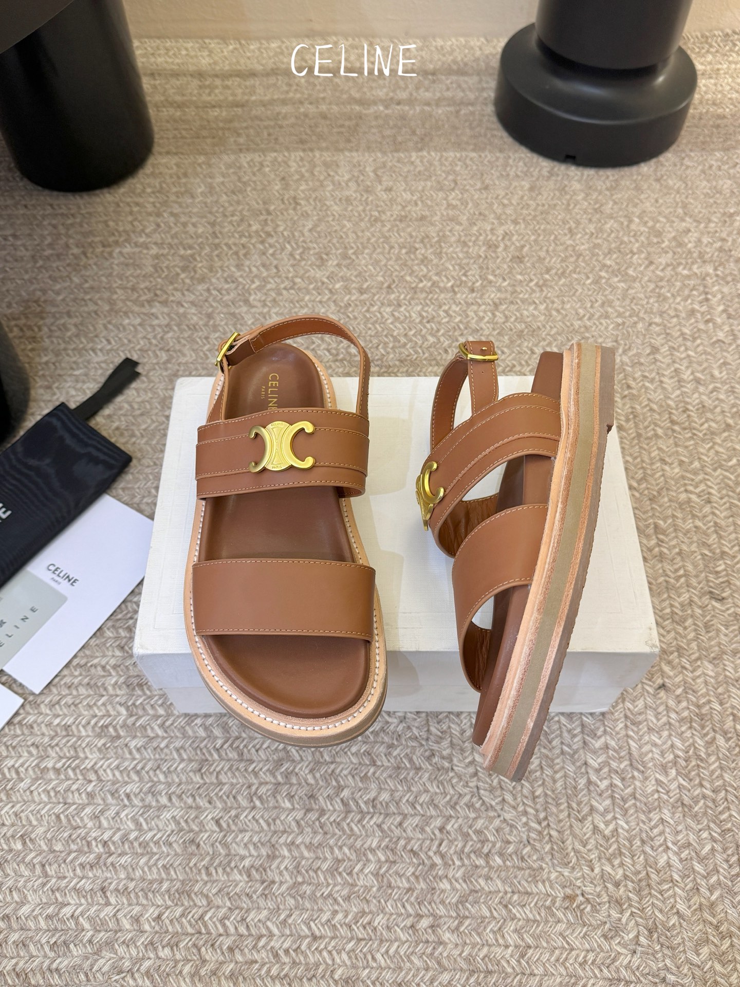 【CE*INE】*琳代级别 春夏新品凯旋门复古罗马凉鞋拖鞋 进出专柜无压力，重工版，拒绝一眼假low货 
