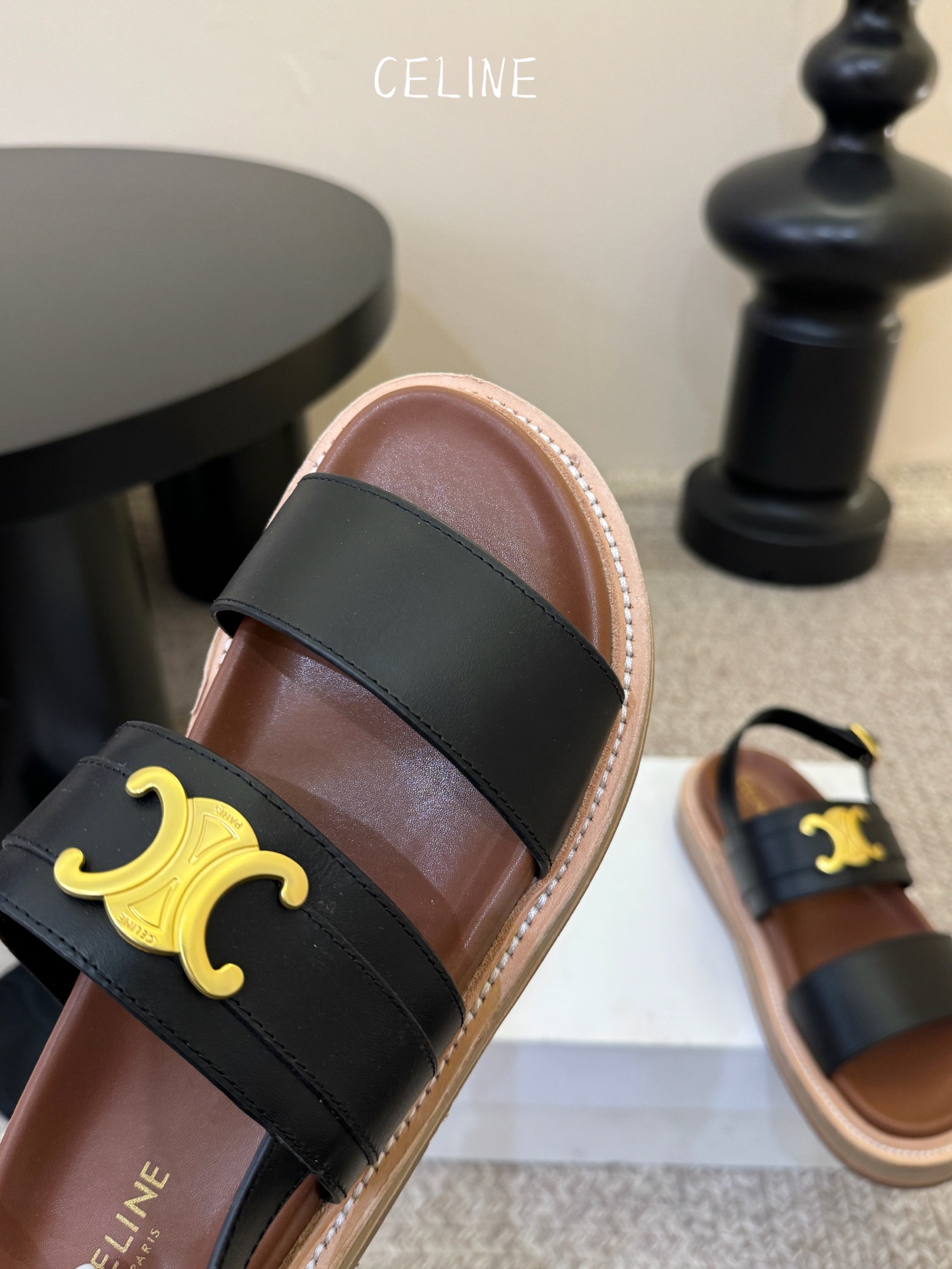 【CE*INE】*琳代级别 春夏新品凯旋门复古罗马凉鞋拖鞋 进出专柜无压力，重工版，拒绝一眼假low货 