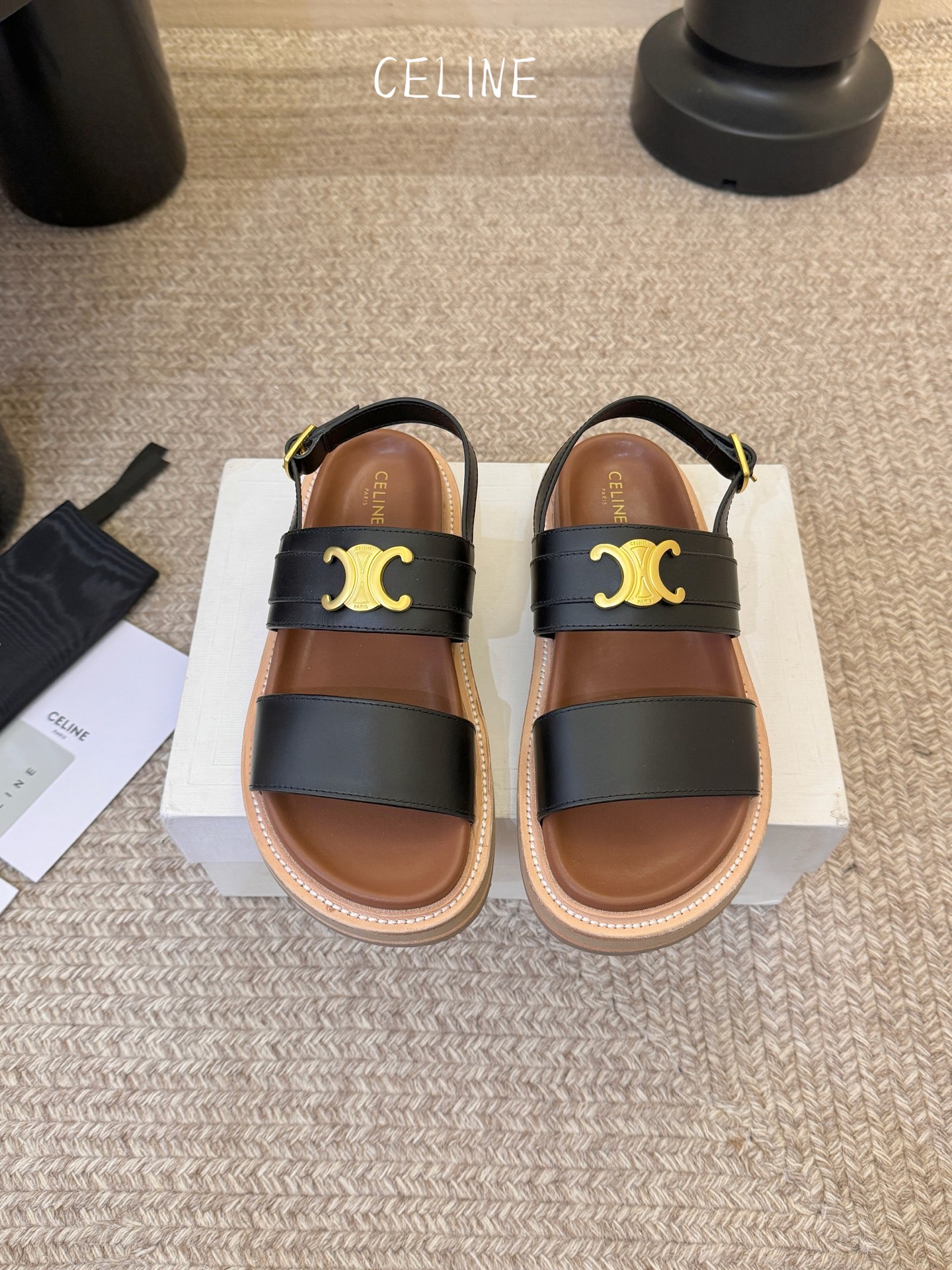 【CE*INE】*琳代级别 春夏新品凯旋门复古罗马凉鞋拖鞋 进出专柜无压力，重工版，拒绝一眼假low货 