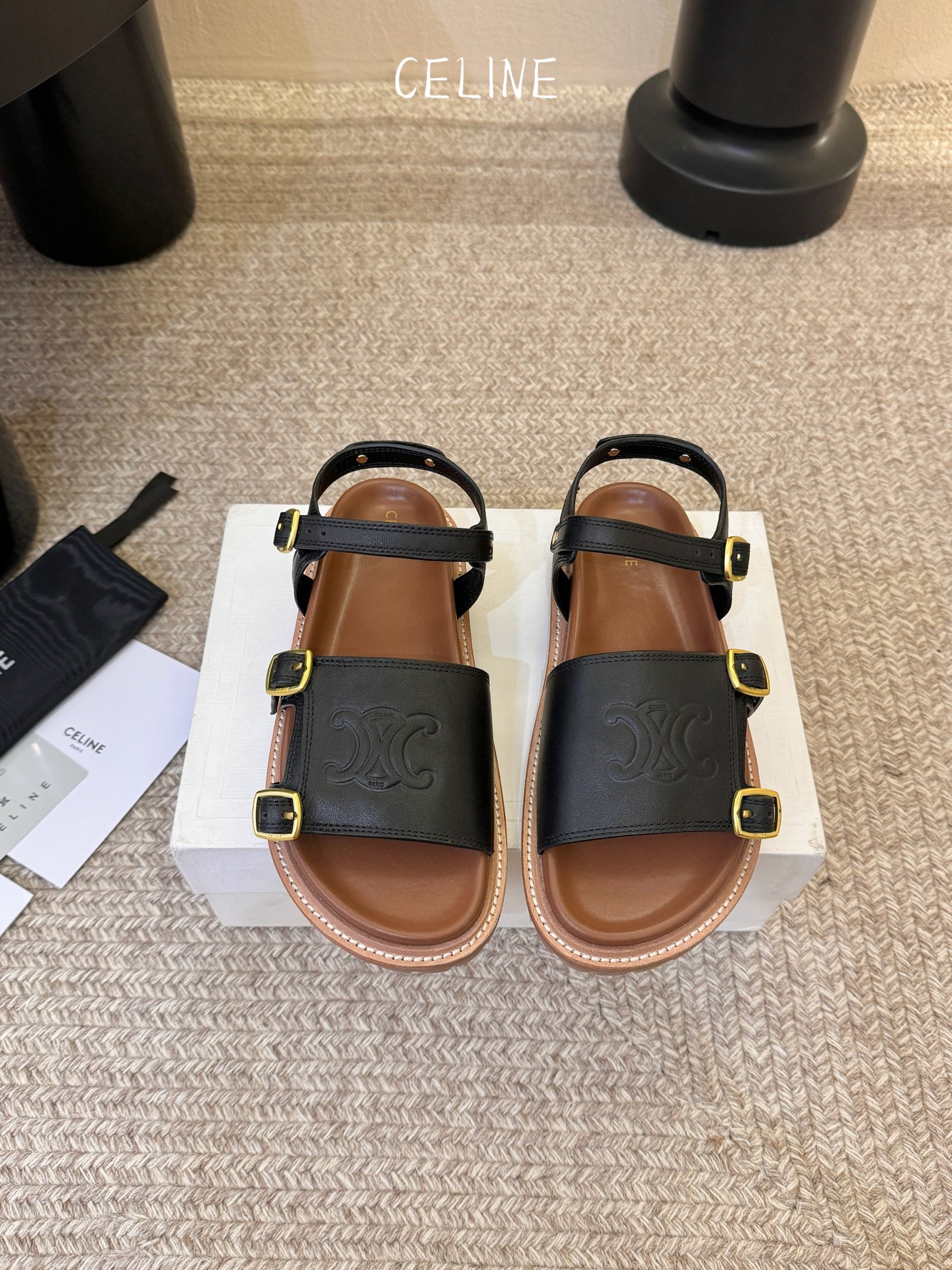 【CE*INE】*琳代级别 春夏新品凯旋门复古罗马凉鞋拖鞋 进出专柜无压力，重工版，拒绝一眼假low货 