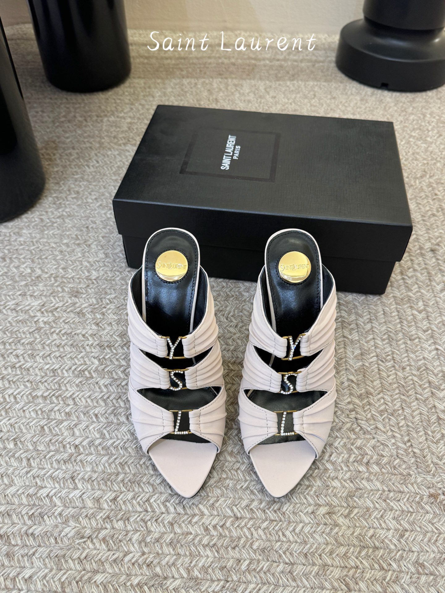 圣罗兰Saint Lauren* ss新YSL Logo高跟鞋拖Ysl走秀款高跟鞋 各种小裙子搭配起来 