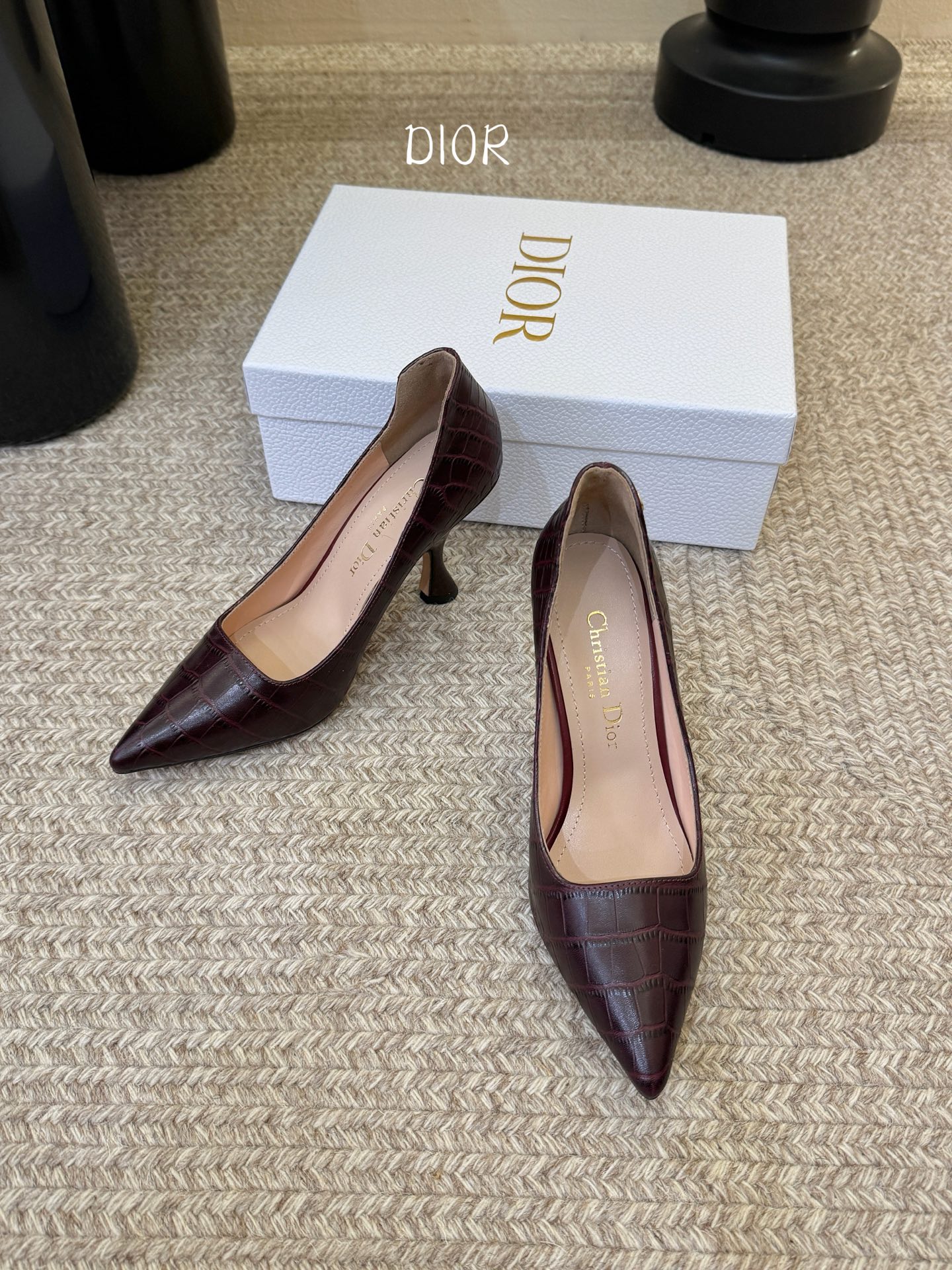 Dio* 26ss 春夏新款 迪奥 尖头高跟鞋 单鞋 Christian Dior Paris 标志，富