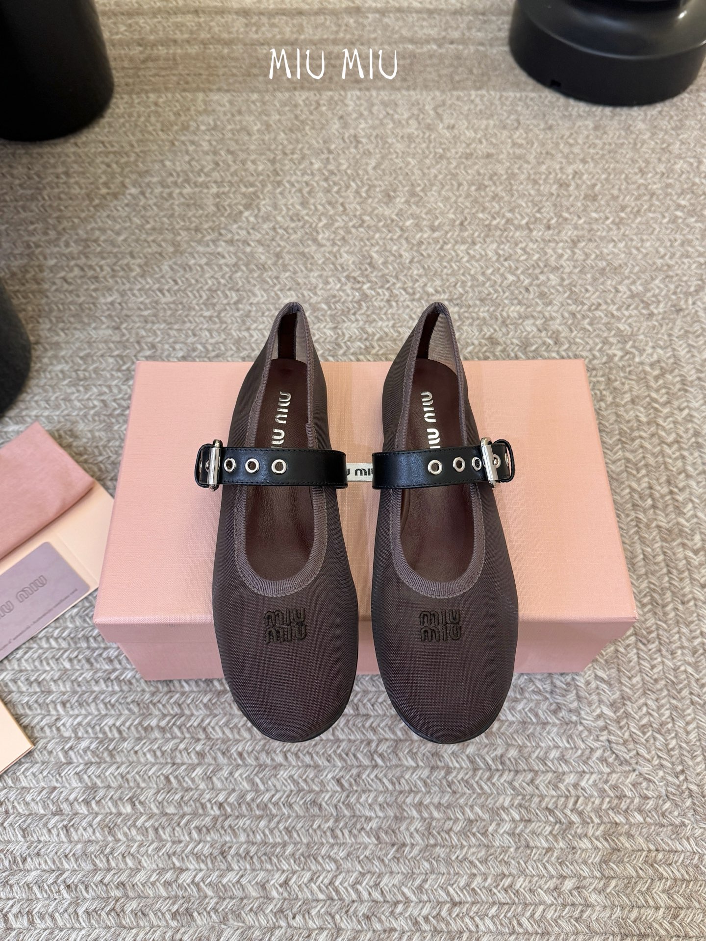 Miu Miu 镂空编织芭蕾鞋单鞋缪缪女士蝴蝶结装饰缎面芭蕾舞平底鞋独家高版 Miu Mi*春夏芭蕾网纱