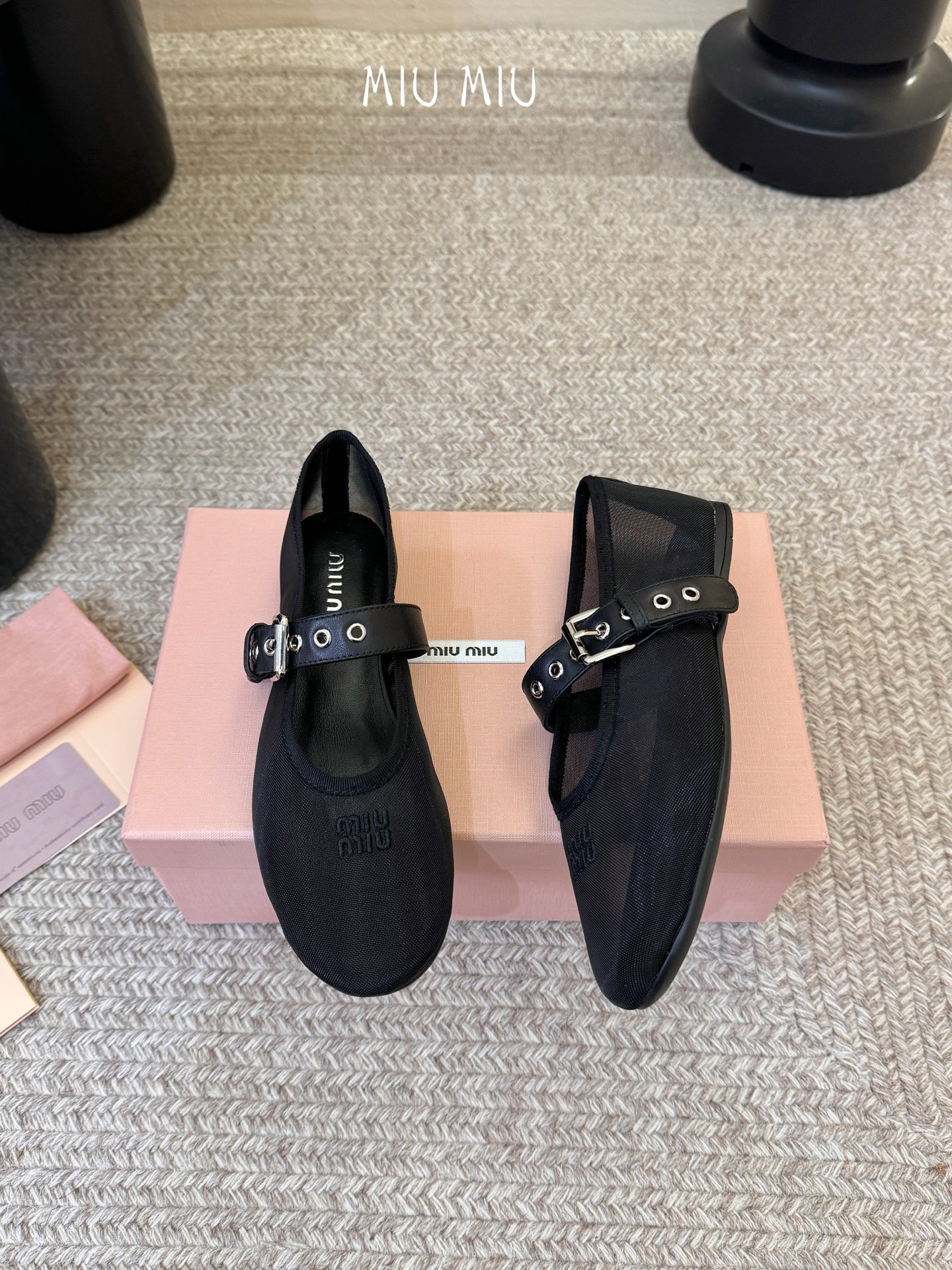 Miu Miu 镂空编织芭蕾鞋单鞋缪缪女士蝴蝶结装饰缎面芭蕾舞平底鞋独家高版 Miu Mi*春夏芭蕾网纱