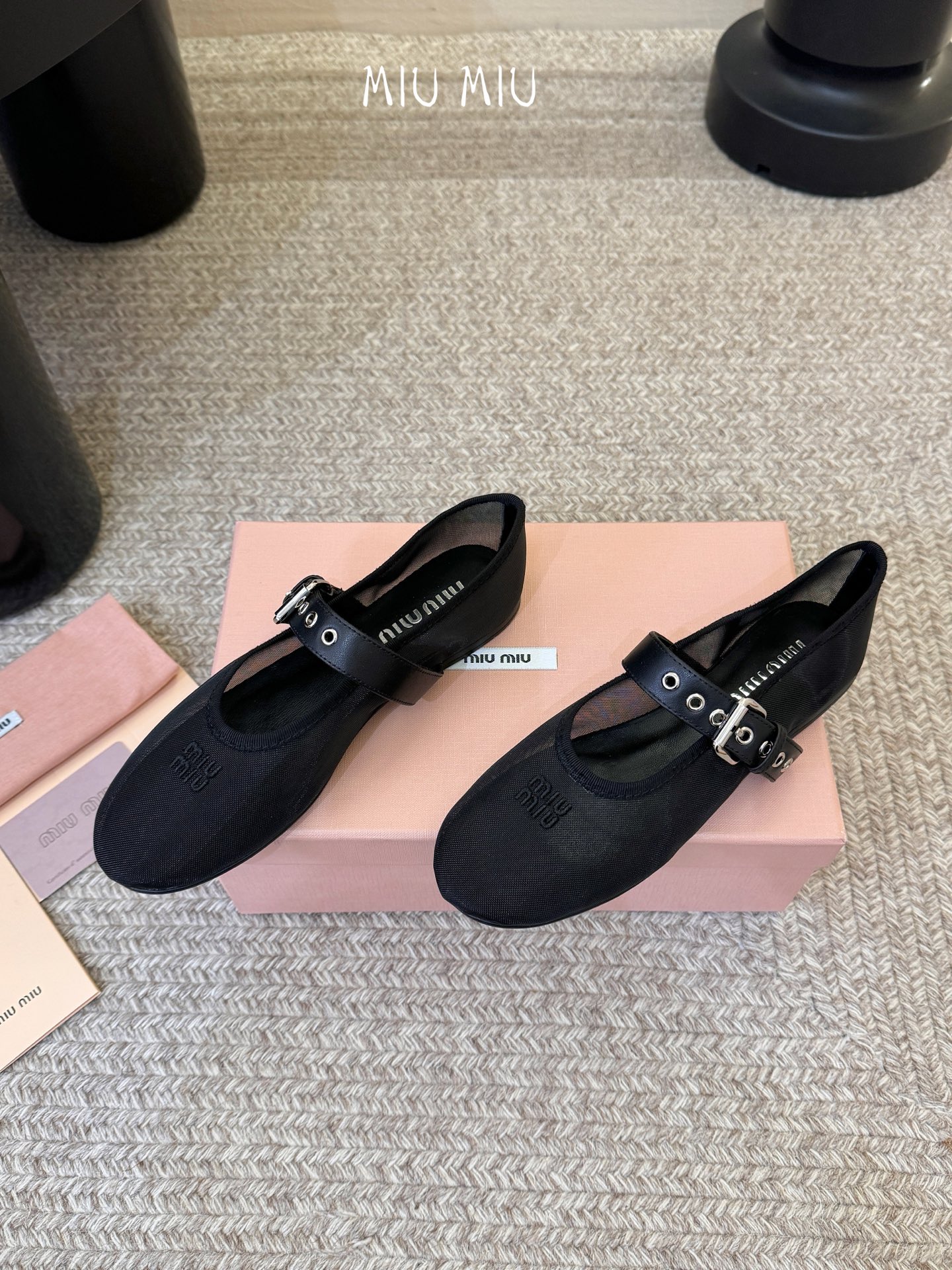 Miu Miu 镂空编织芭蕾鞋单鞋缪缪女士蝴蝶结装饰缎面芭蕾舞平底鞋独家高版 Miu Mi*春夏芭蕾网纱