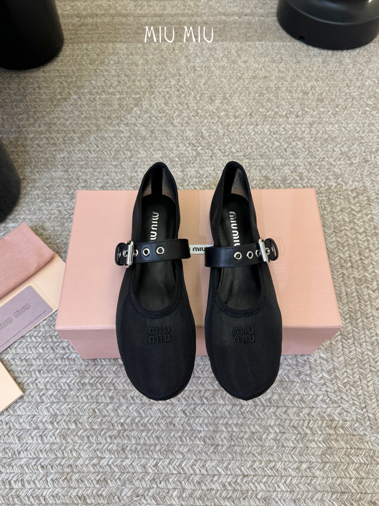 Miu Miu 镂空编织芭蕾鞋单鞋缪缪女士蝴蝶结装饰缎面芭蕾舞平底鞋独家高版 Miu Mi*春夏芭蕾网纱