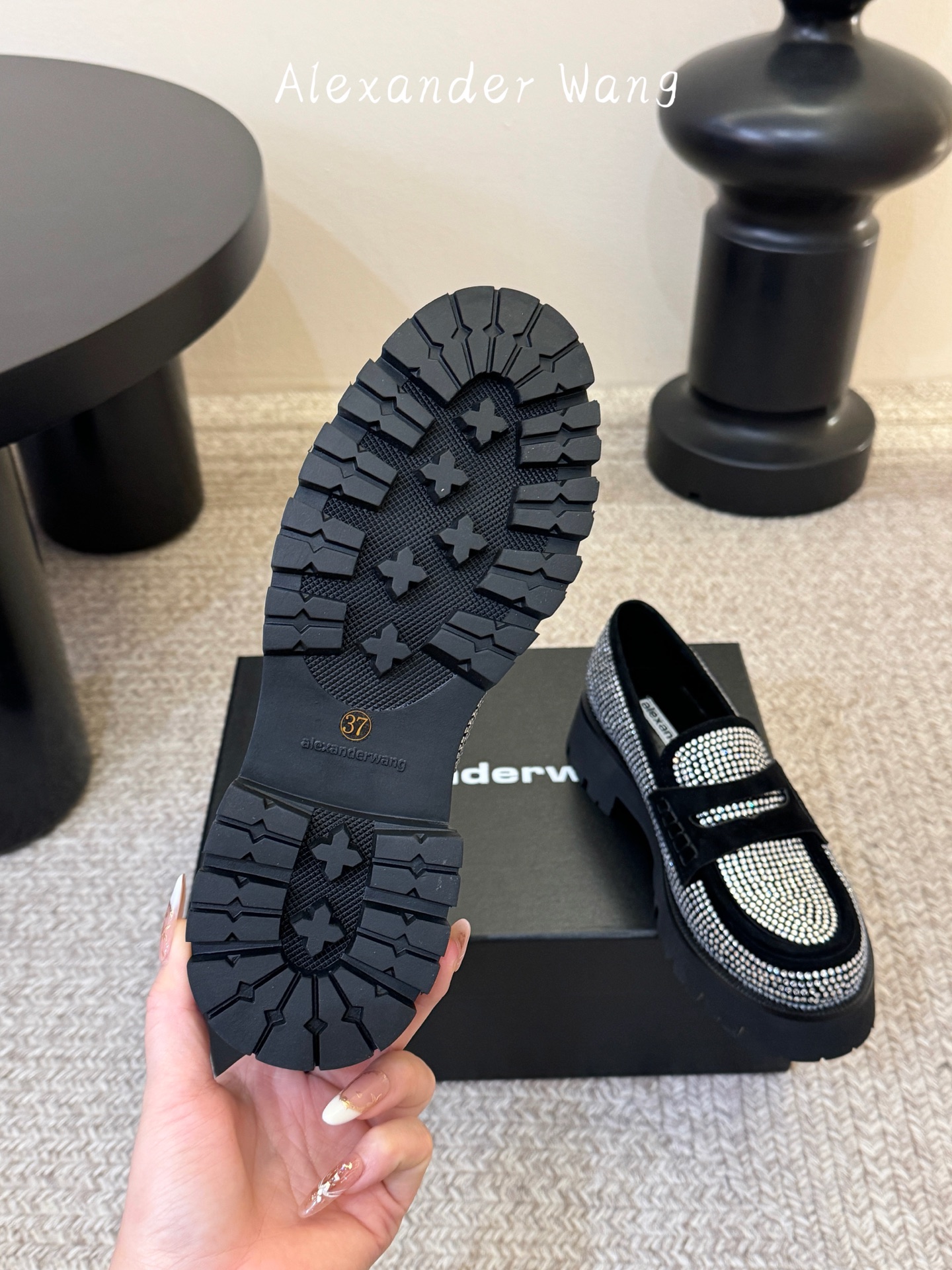 Alexande* Wang aw carter亚历山大王防水台松糕厚底乐福鞋 一脚蹬乐福鞋女Jenni