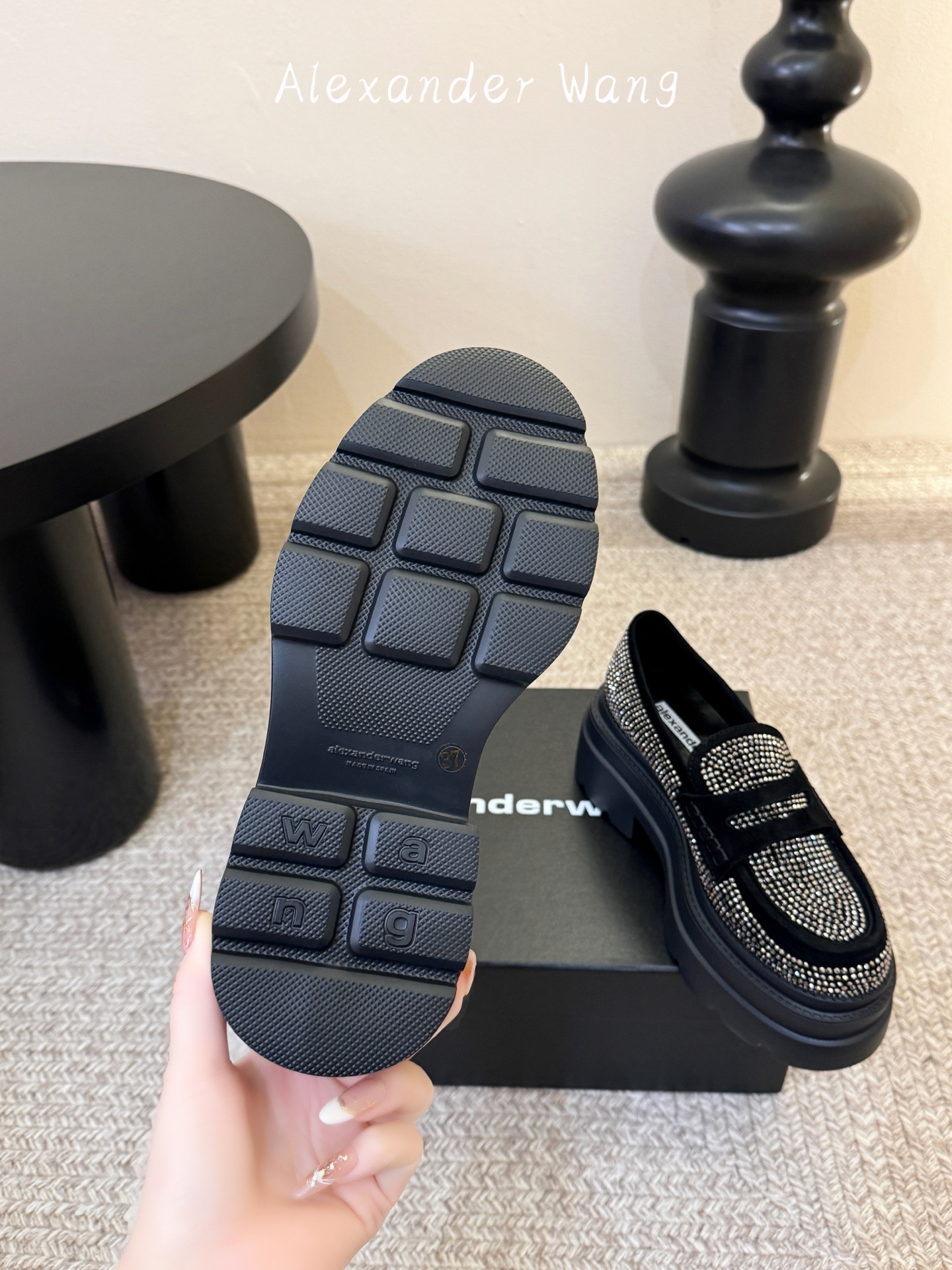 Alexande* Wang aw carter亚历山大王防水台松糕厚底乐福鞋 一脚蹬乐福鞋女Jenni