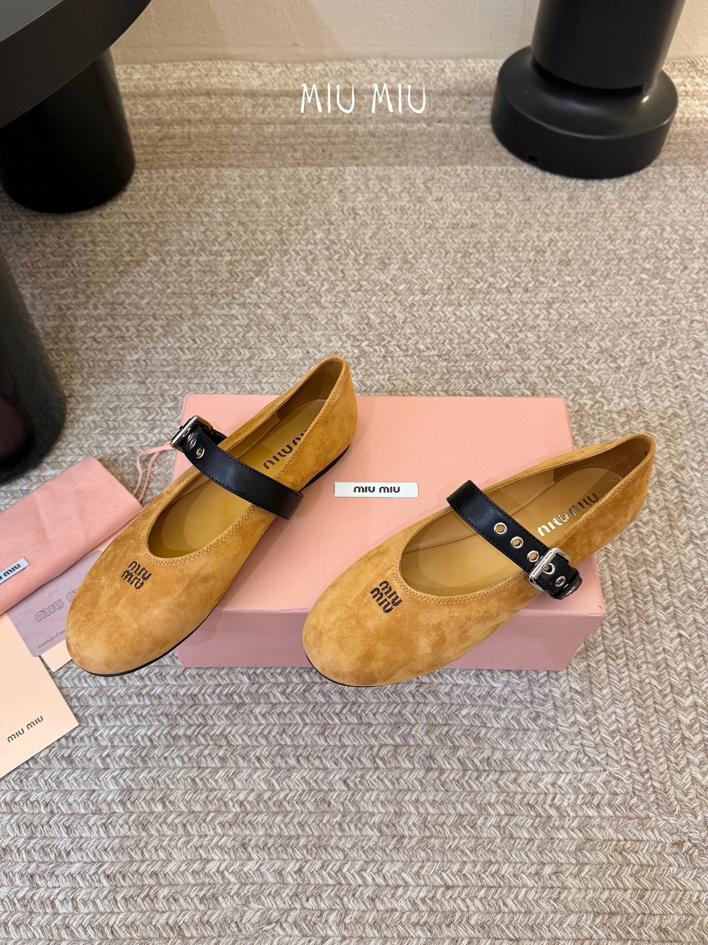 Miu Miu 镂空编织芭蕾鞋单鞋缪缪女士蝴蝶结装饰缎面芭蕾舞平底鞋独家高版 Miu Mi*春夏芭蕾网纱