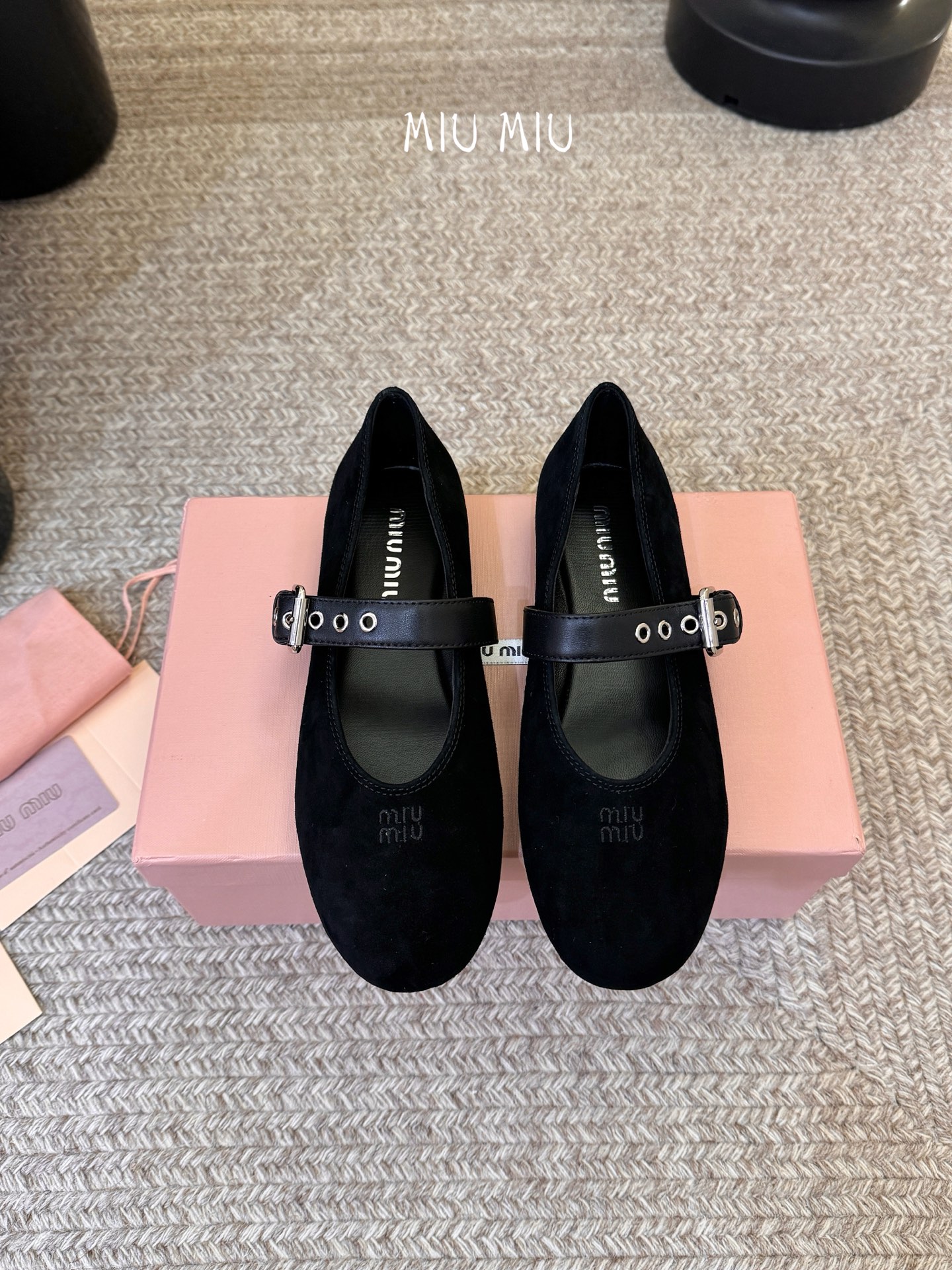 Miu Miu 镂空编织芭蕾鞋单鞋缪缪女士蝴蝶结装饰缎面芭蕾舞平底鞋独家高版 Miu Mi*春夏芭蕾网纱