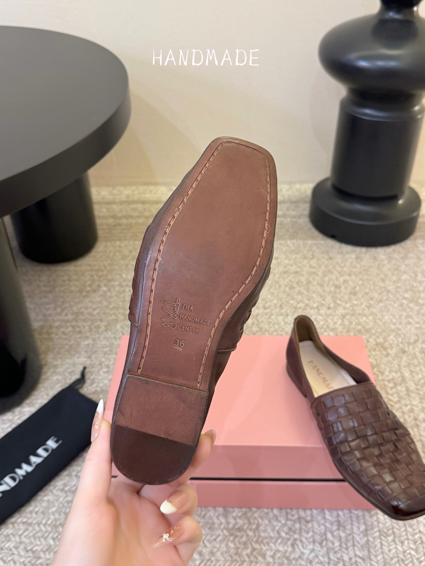 顶级 HANDMADE独家新品最高版本买手代购1:1完美复刻 平底凉鞋单鞋原版开模真皮鞋底 原版套楦鞋型