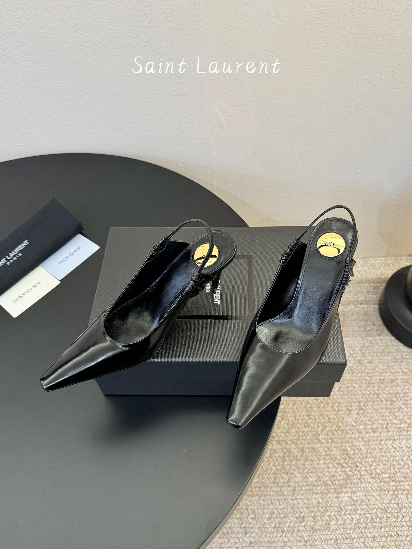 7.5cmsaint laurent 26ss ysl 尖头后空高跟鞋单鞋上脚特别稳，超跟脚，放心入！鞋