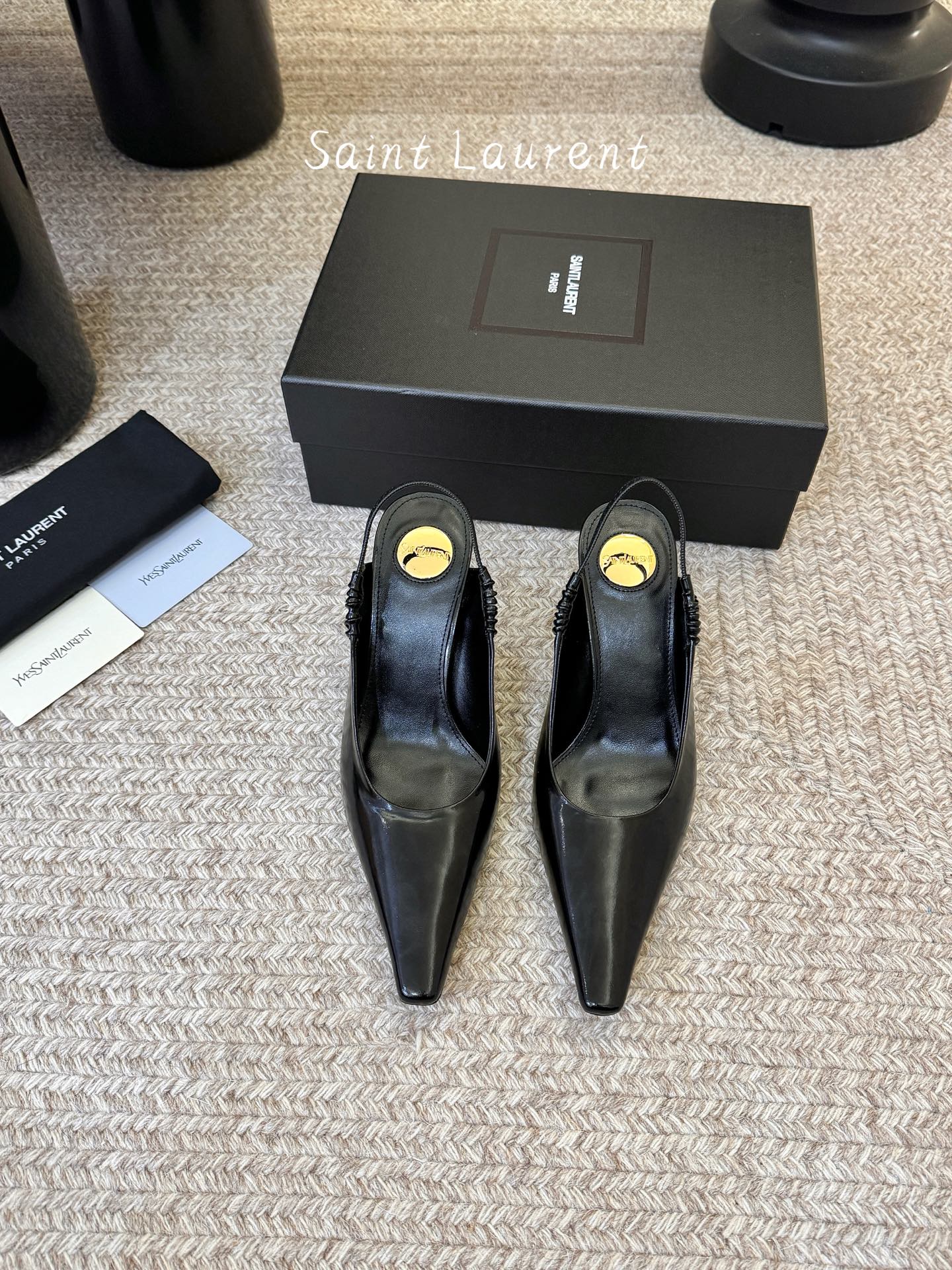 7.5cmsaint laurent 26ss ysl 尖头后空高跟鞋单鞋上脚特别稳，超跟脚，放心入！鞋
