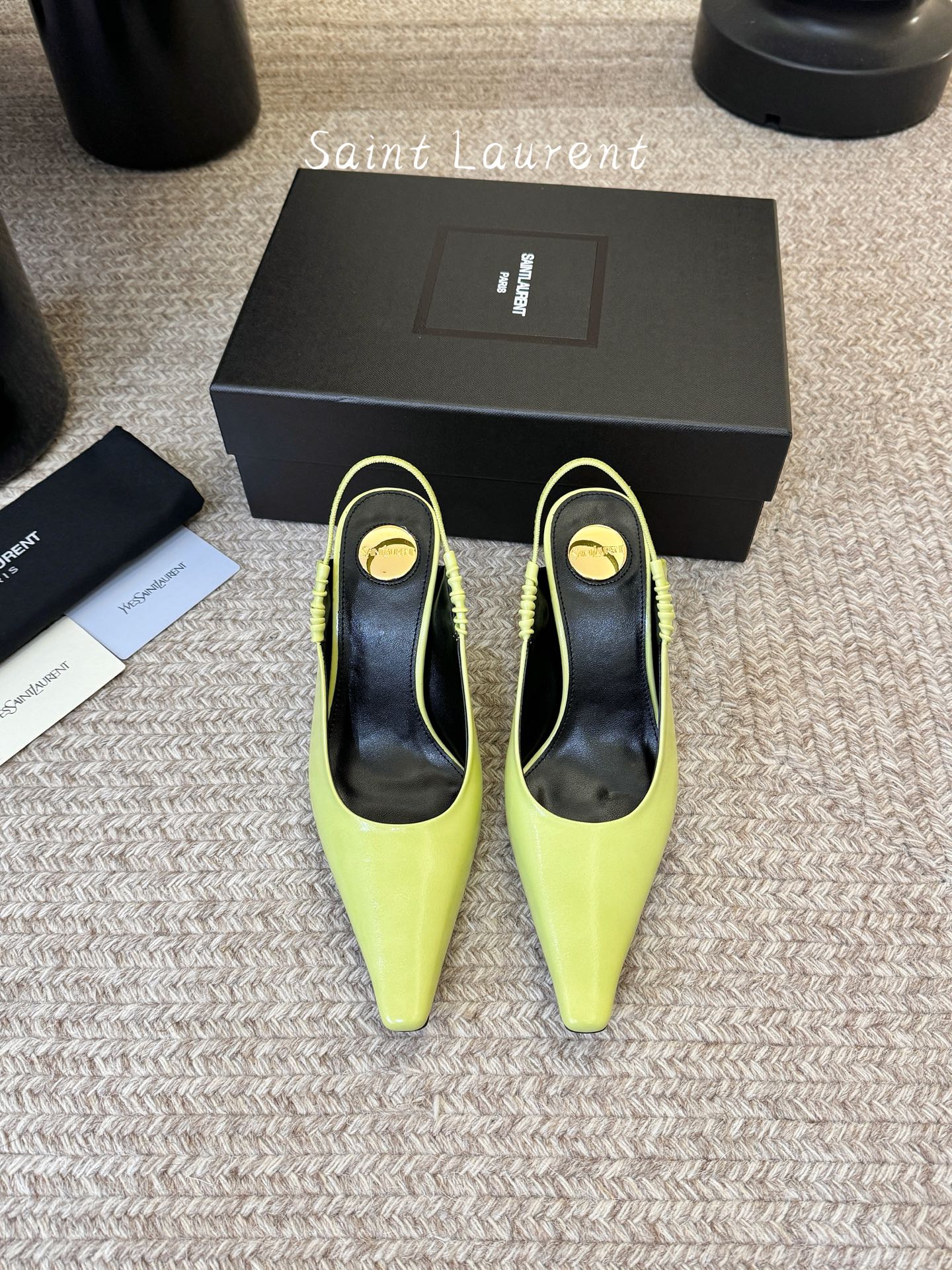 7.5cmsaint laurent 26ss ysl 尖头后空高跟鞋单鞋上脚特别稳，超跟脚，放心入！鞋