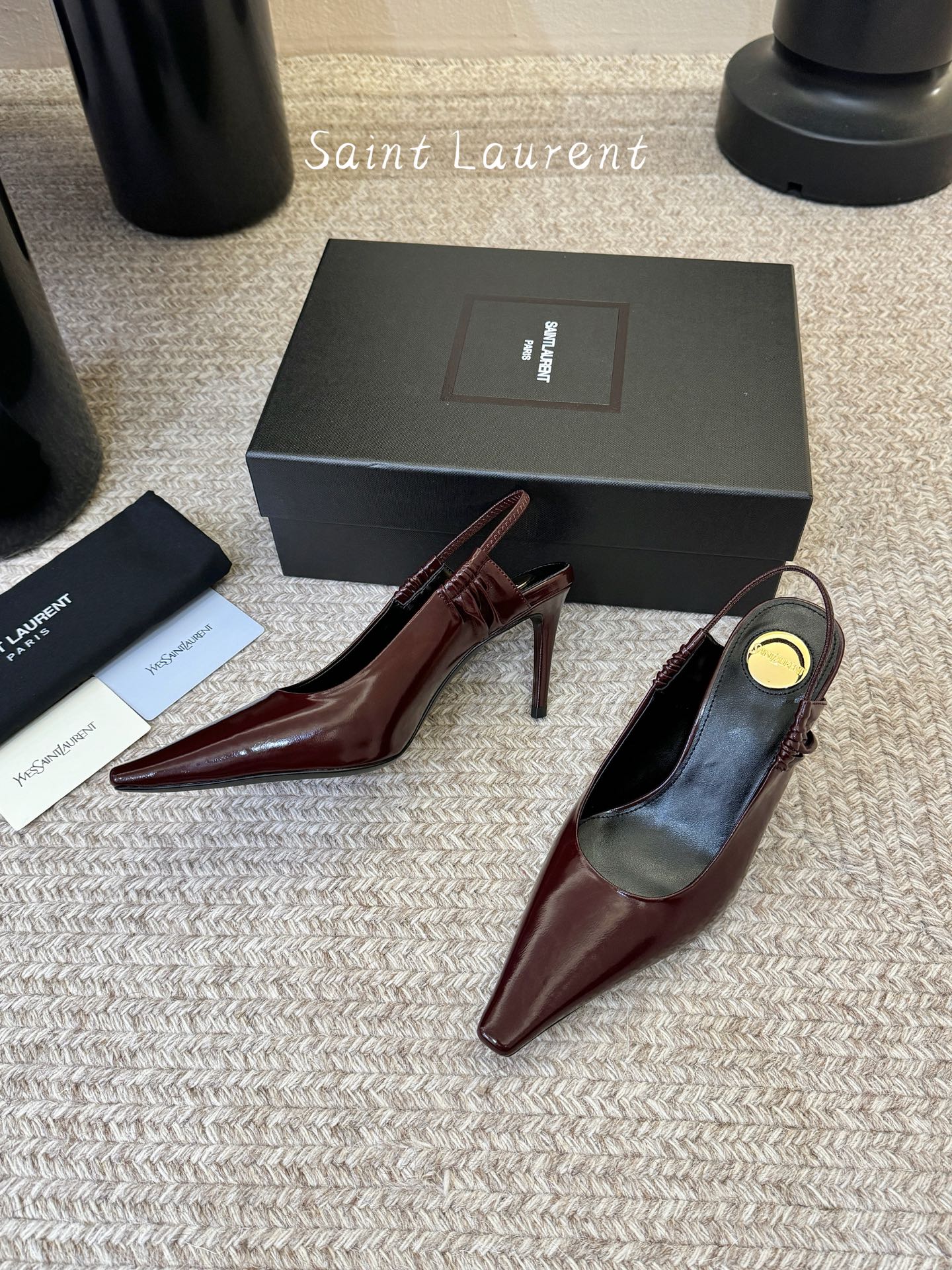 7.5cmsaint laurent 26ss ysl 尖头后空高跟鞋单鞋上脚特别稳，超跟脚，放心入！鞋