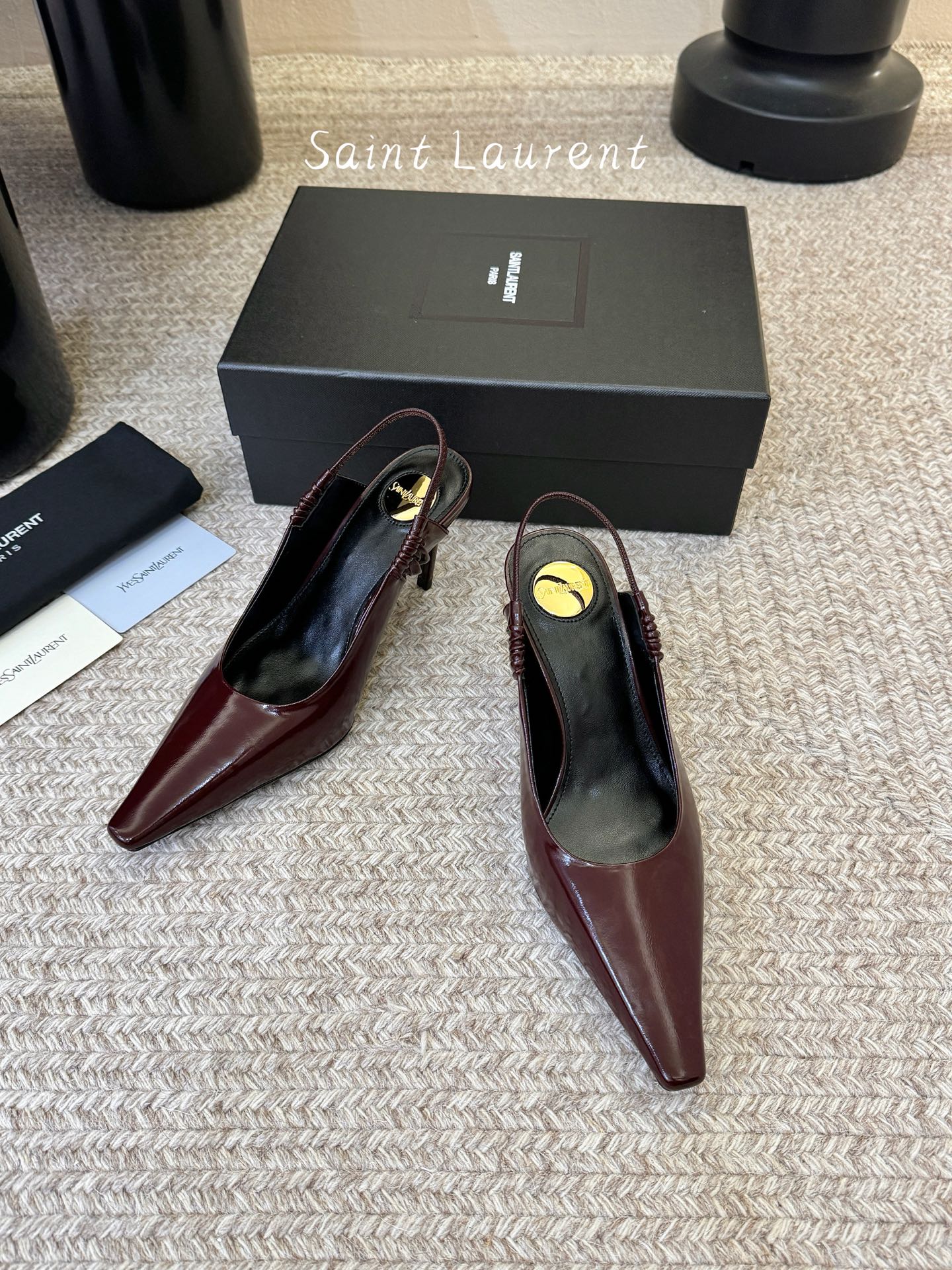 7.5cmsaint laurent 26ss ysl 尖头后空高跟鞋单鞋上脚特别稳，超跟脚，放心入！鞋