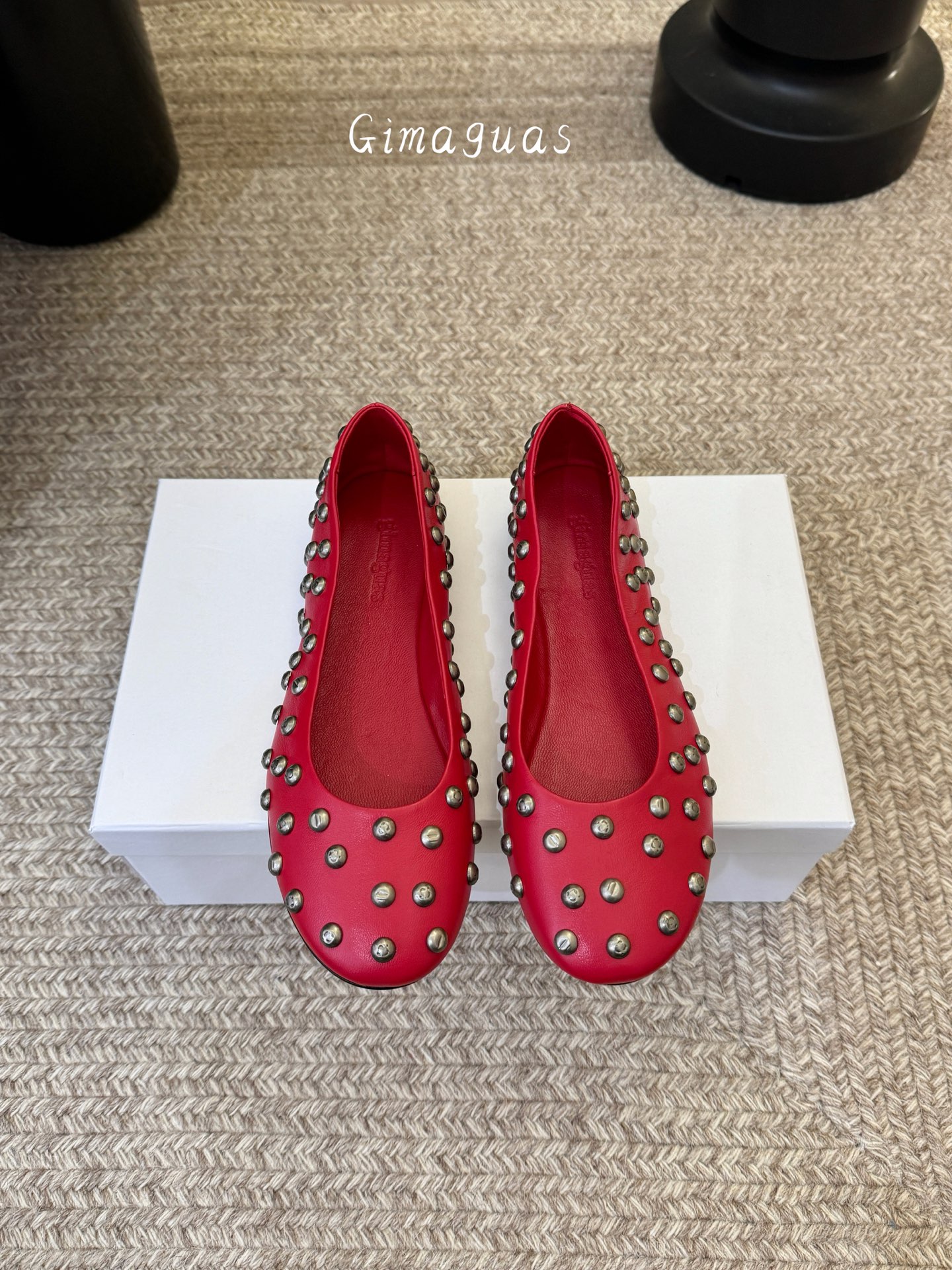 gimaguas小众铆钉单鞋可以暴走的芭蕾鞋完全不磨脚，不掉跟内外超柔软小羊皮意大利进口绒面真皮底尺码3