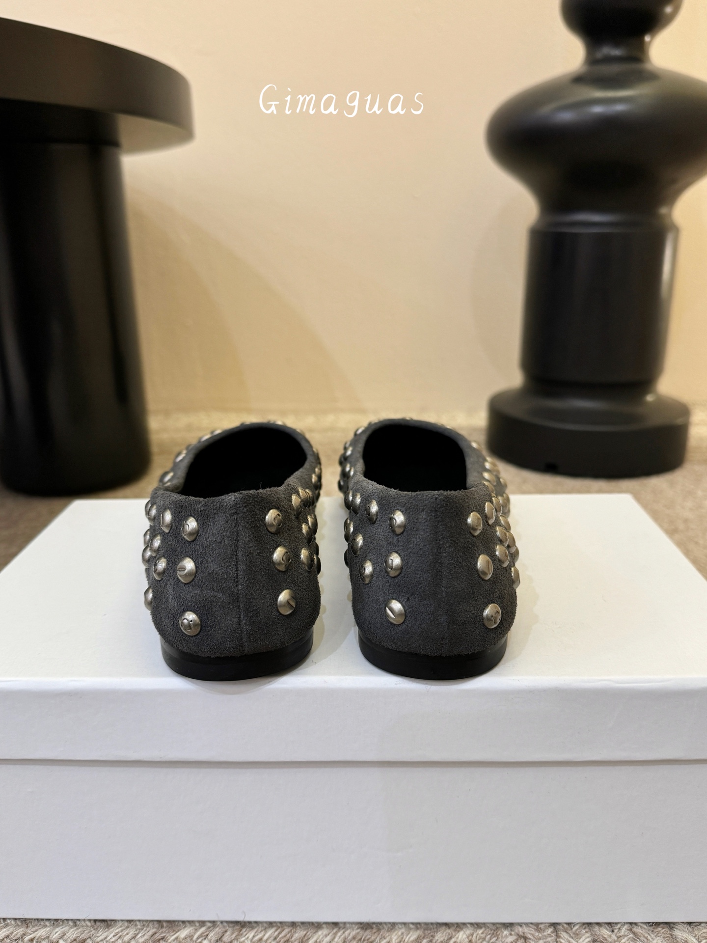 gimaguas小众铆钉单鞋可以暴走的芭蕾鞋完全不磨脚，不掉跟内外超柔软小羊皮意大利进口绒面真皮底尺码3