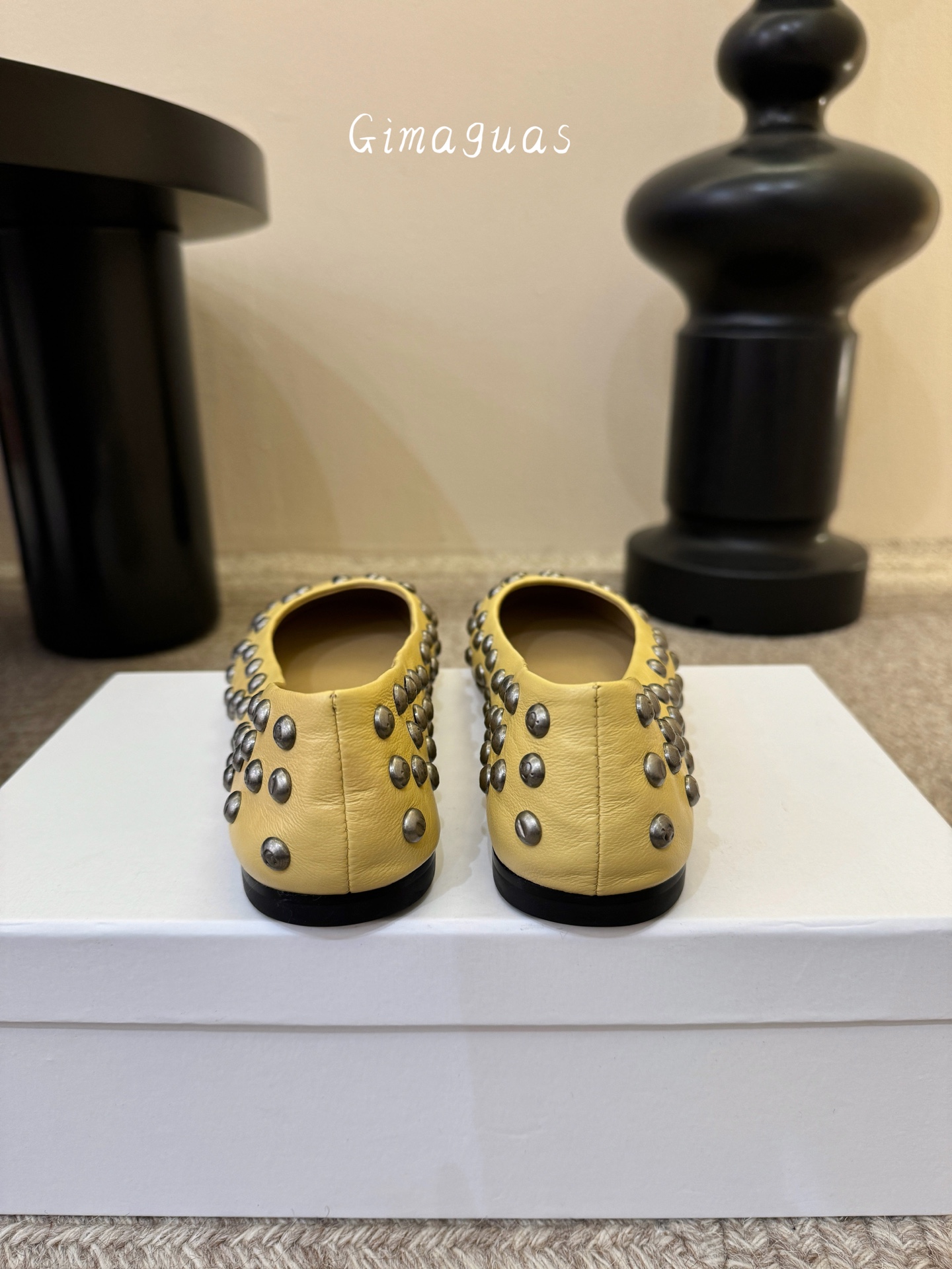 gimaguas小众铆钉单鞋可以暴走的芭蕾鞋完全不磨脚，不掉跟内外超柔软小羊皮意大利进口绒面真皮底尺码3