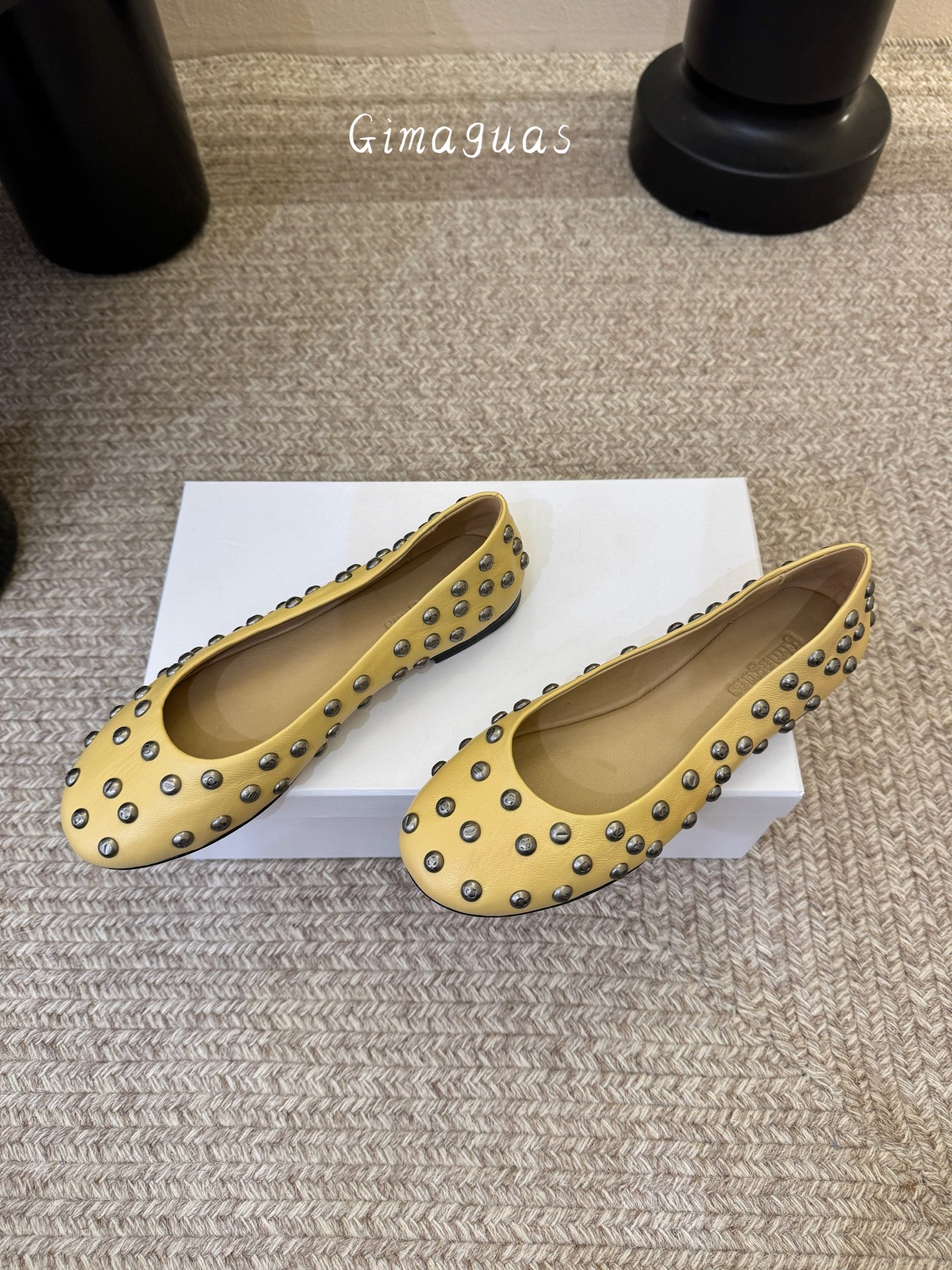 gimaguas小众铆钉单鞋可以暴走的芭蕾鞋完全不磨脚，不掉跟内外超柔软小羊皮意大利进口绒面真皮底尺码3