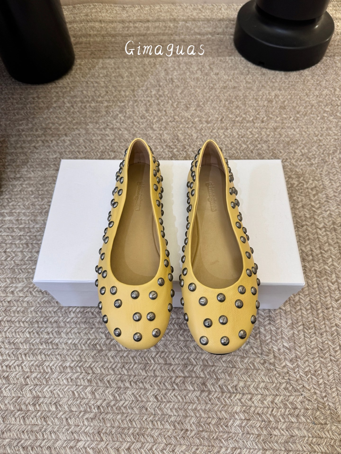 gimaguas小众铆钉单鞋可以暴走的芭蕾鞋完全不磨脚，不掉跟内外超柔软小羊皮意大利进口绒面真皮底尺码3