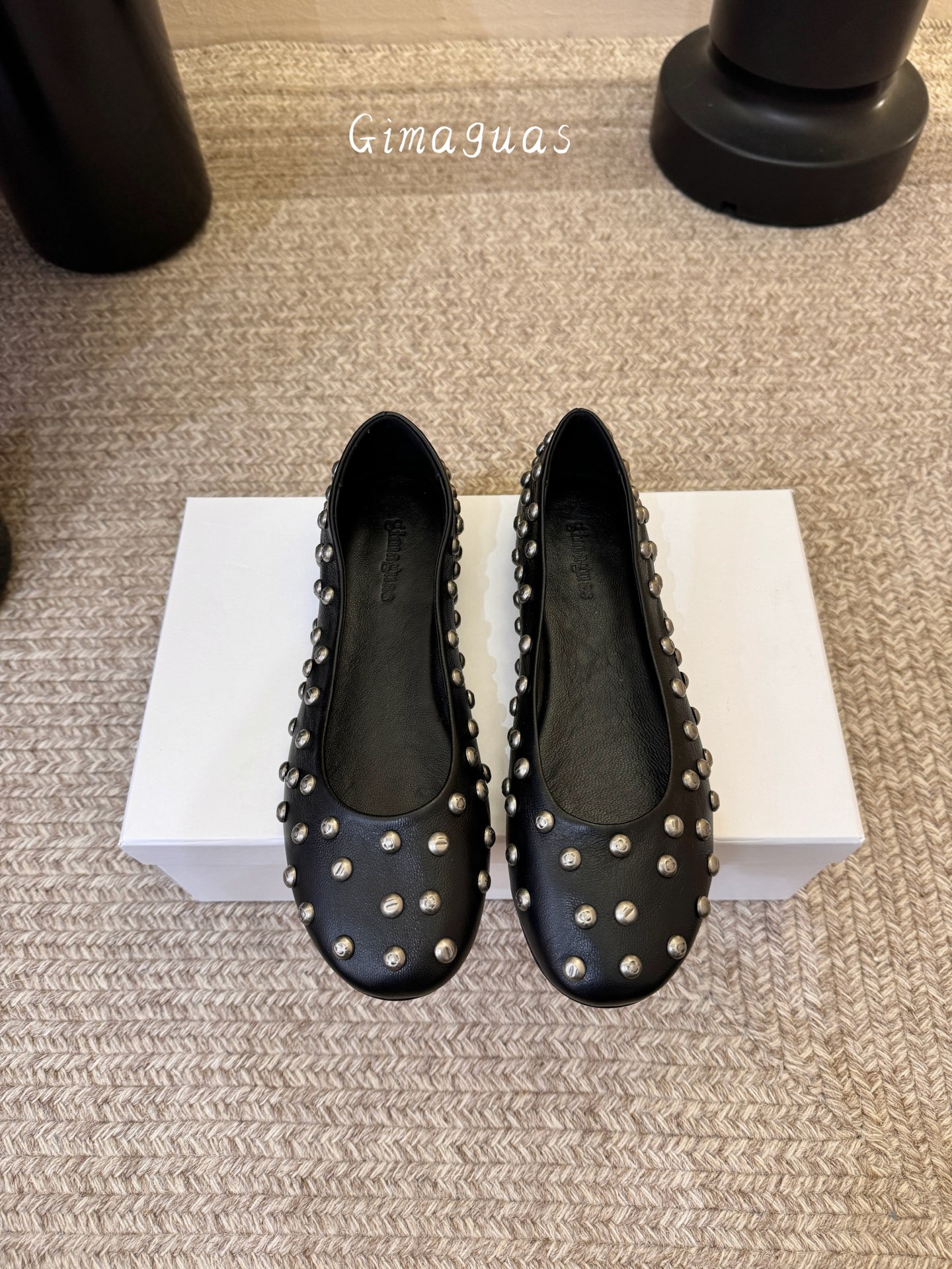 gimaguas小众铆钉单鞋可以暴走的芭蕾鞋完全不磨脚，不掉跟内外超柔软小羊皮意大利进口绒面真皮底尺码3
