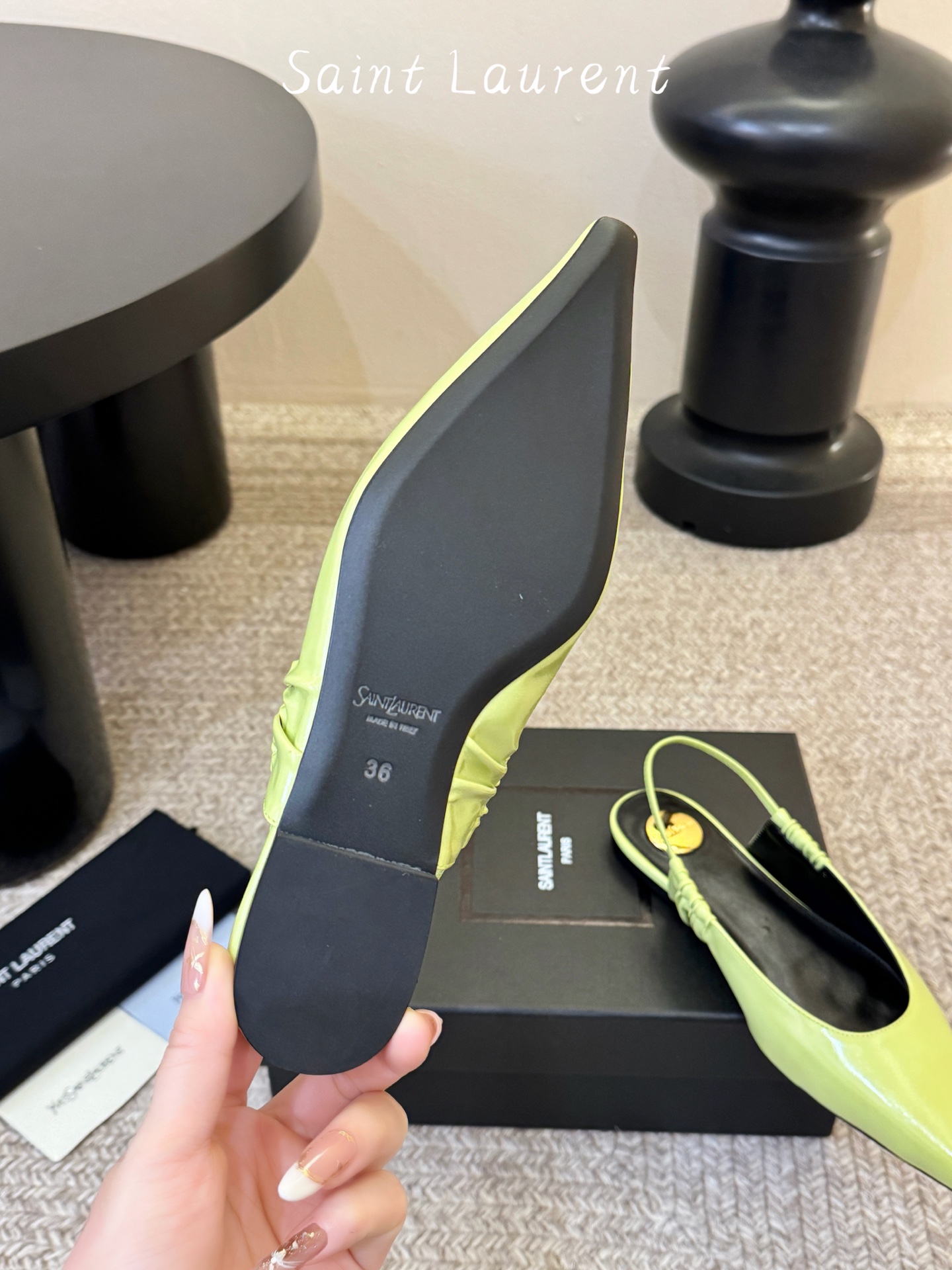 saint laurent 26ss ysl 尖头后空高跟鞋单鞋上脚特别稳，超跟脚，放心入！鞋跟是重新开