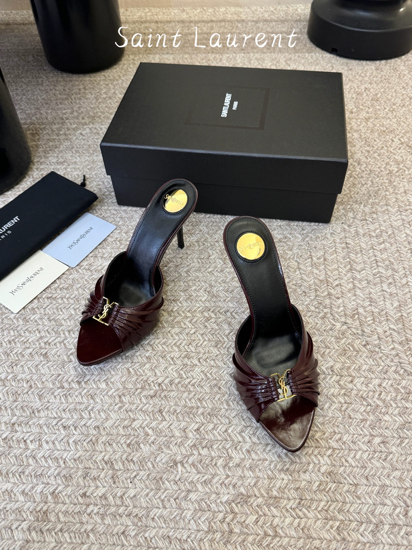 下单备注9cmSaint Laurent / 圣罗兰Lee金属钻链条尖头高跟鞋YSL姐姐的美丽尤物高跟鞋