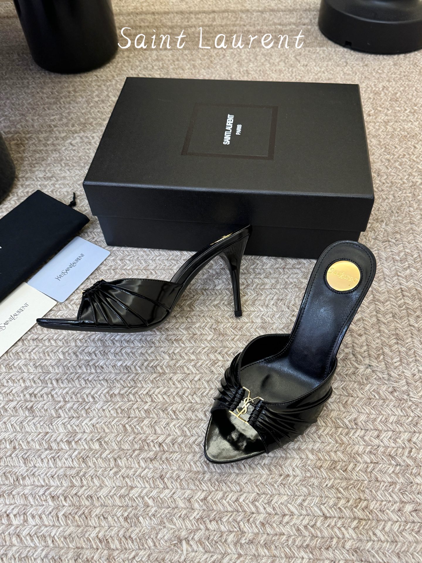 下单备注9cmSaint Laurent / 圣罗兰Lee金属钻链条尖头高跟鞋YSL姐姐的美丽尤物高跟鞋