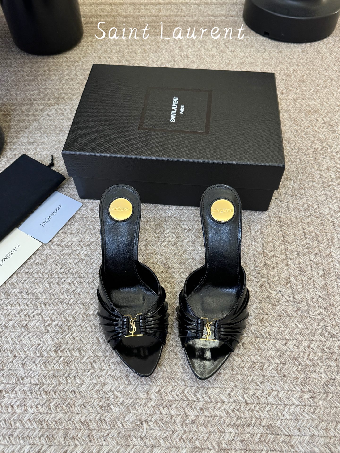 下单备注9cmSaint Laurent / 圣罗兰Lee金属钻链条尖头高跟鞋YSL姐姐的美丽尤物高跟鞋