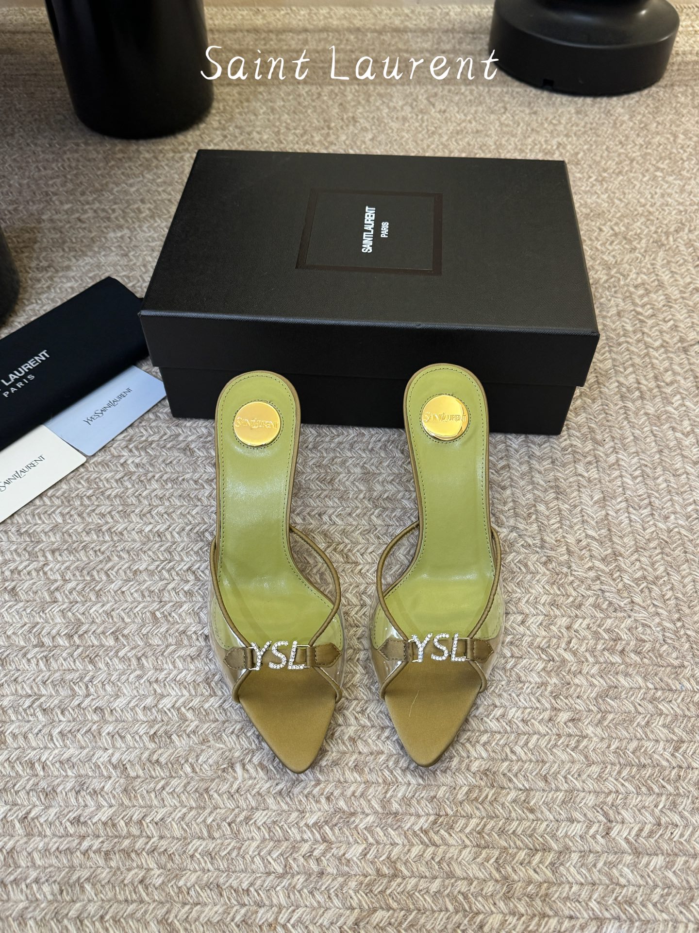 圣罗兰Saint Lauren* ss新YSL Logo平底鞋拖Ysl走秀款高跟鞋 各种小裙子搭配起来 