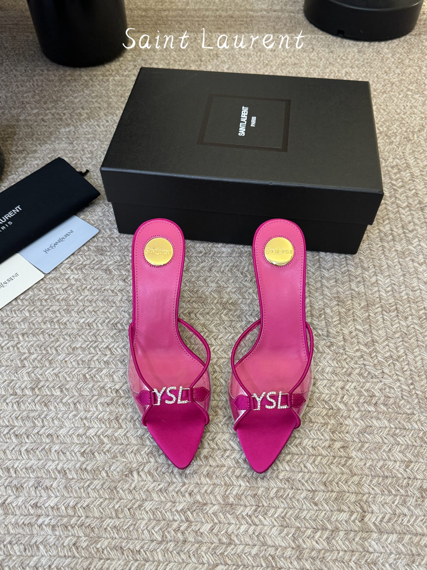 圣罗兰Saint Lauren* ss新YSL Logo平底鞋拖Ysl走秀款高跟鞋 各种小裙子搭配起来 