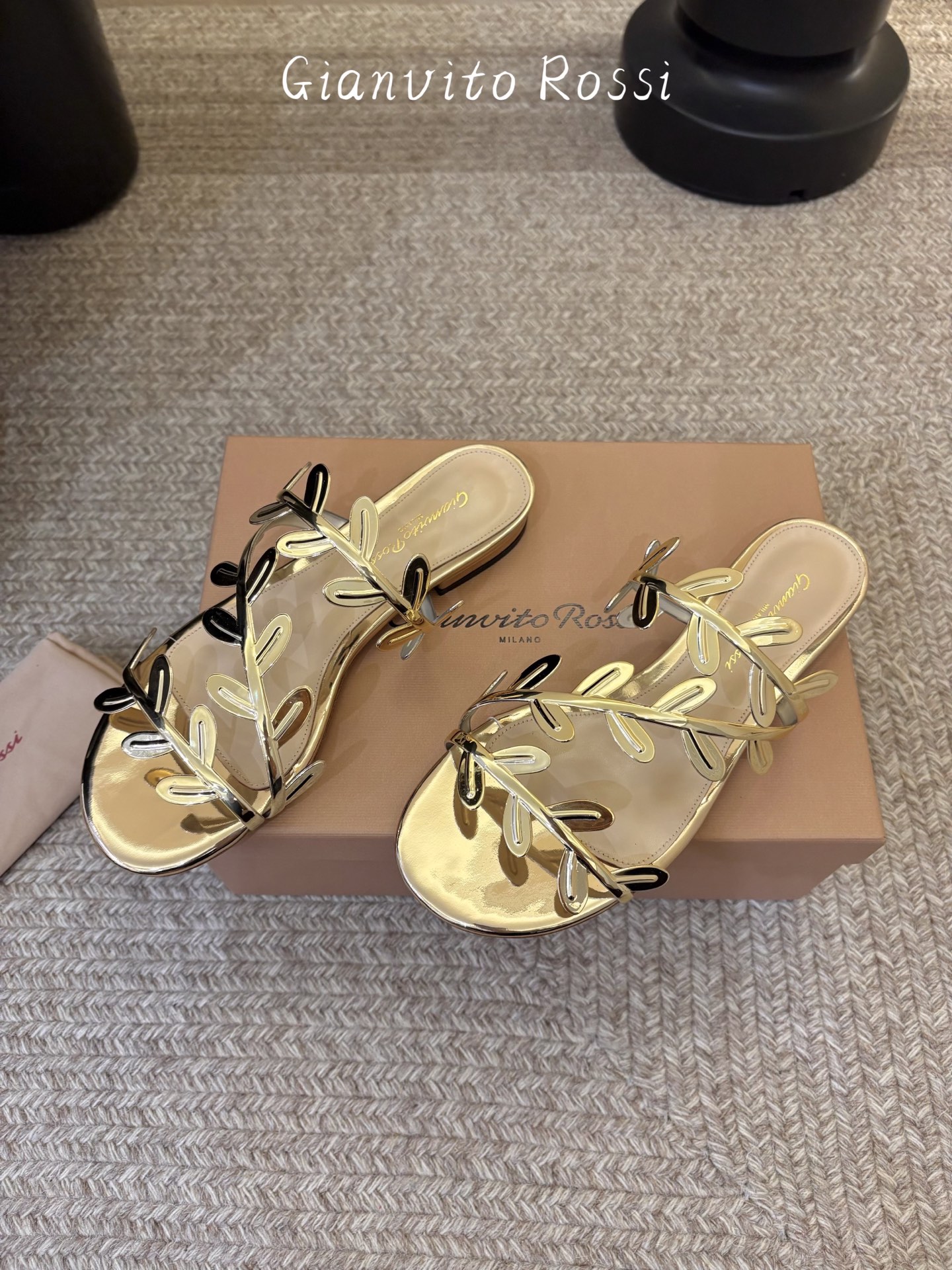 Gianvito Ross*26ss夏季新款藤蔓平底凉拖这款叶子凉拖，以品牌标志性的优雅美学为基底，用叶