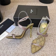 Saint Laurent / YSL圣罗兰金属字母logo高跟凉鞋YSL姐姐的美丽尤物高跟鞋 又是人间 Saint Laurent / YSL圣罗兰金属字母logo高跟凉鞋YSL姐姐的美丽尤物高跟鞋 又是人间