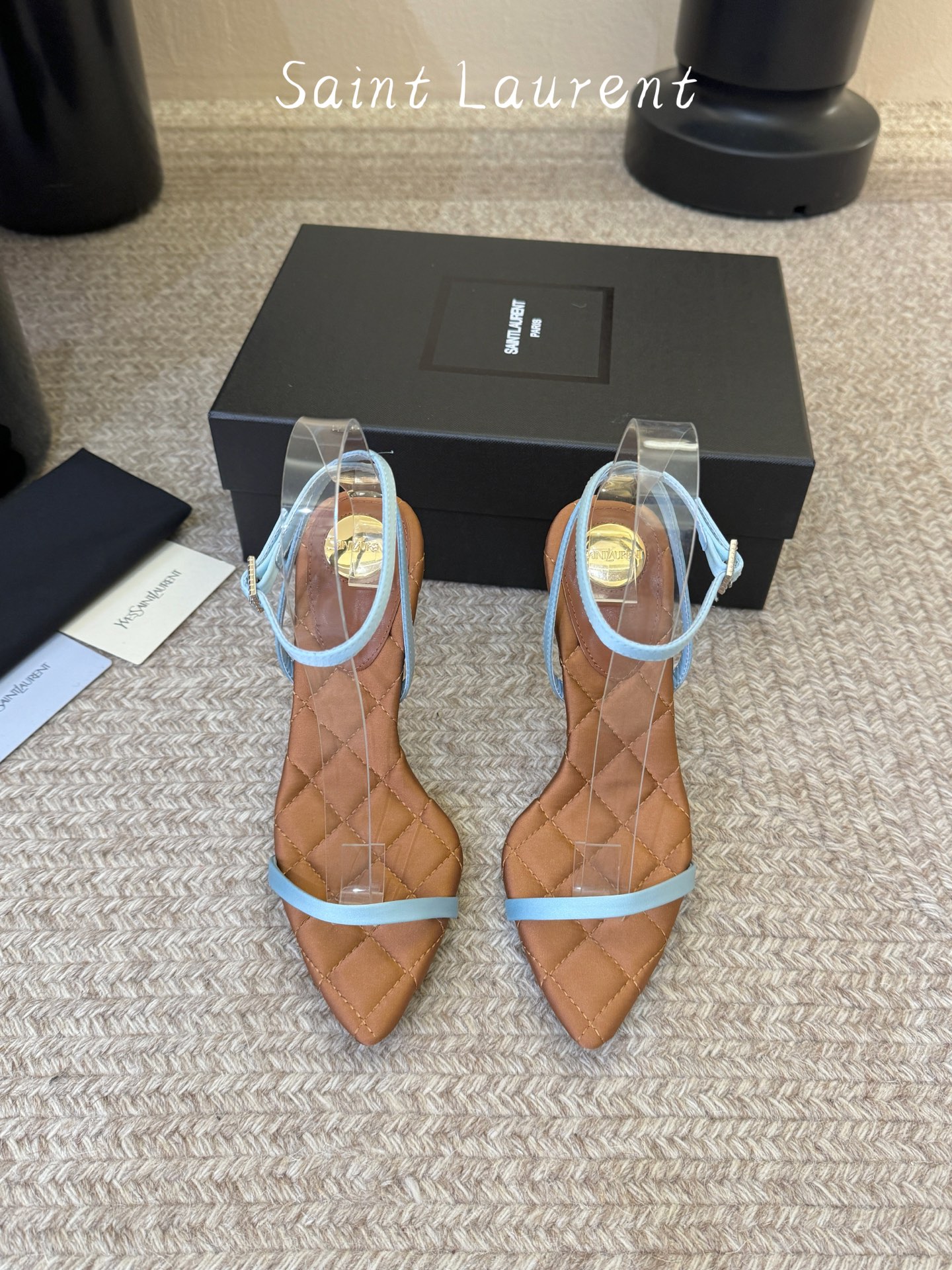 Saint Laurent / YSL圣罗兰金属字母logo高跟凉鞋YSL姐姐的美丽尤物高跟鞋 又是人间
