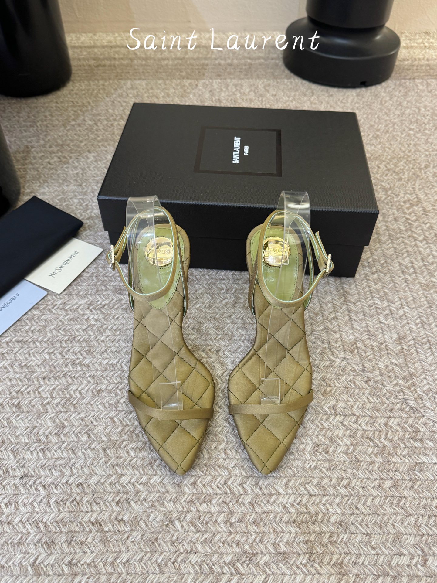 Saint Laurent / YSL圣罗兰金属字母logo高跟凉鞋YSL姐姐的美丽尤物高跟鞋 又是人间