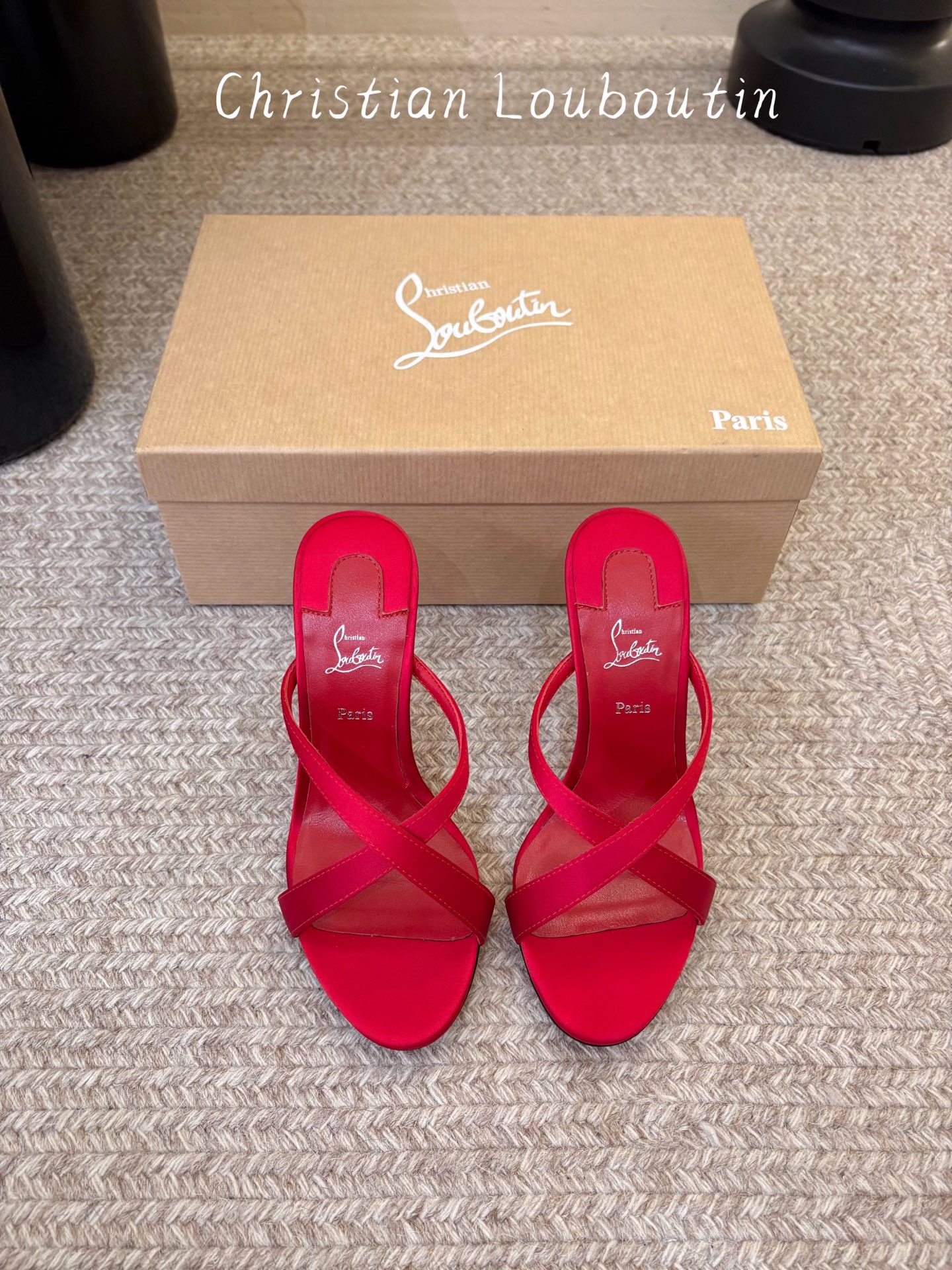 Christian Louboutin | 2026s𝐒原版CL全新秀款高跟鞋～ 时装红底凉鞋  新款红底金属跟火红玫瑰