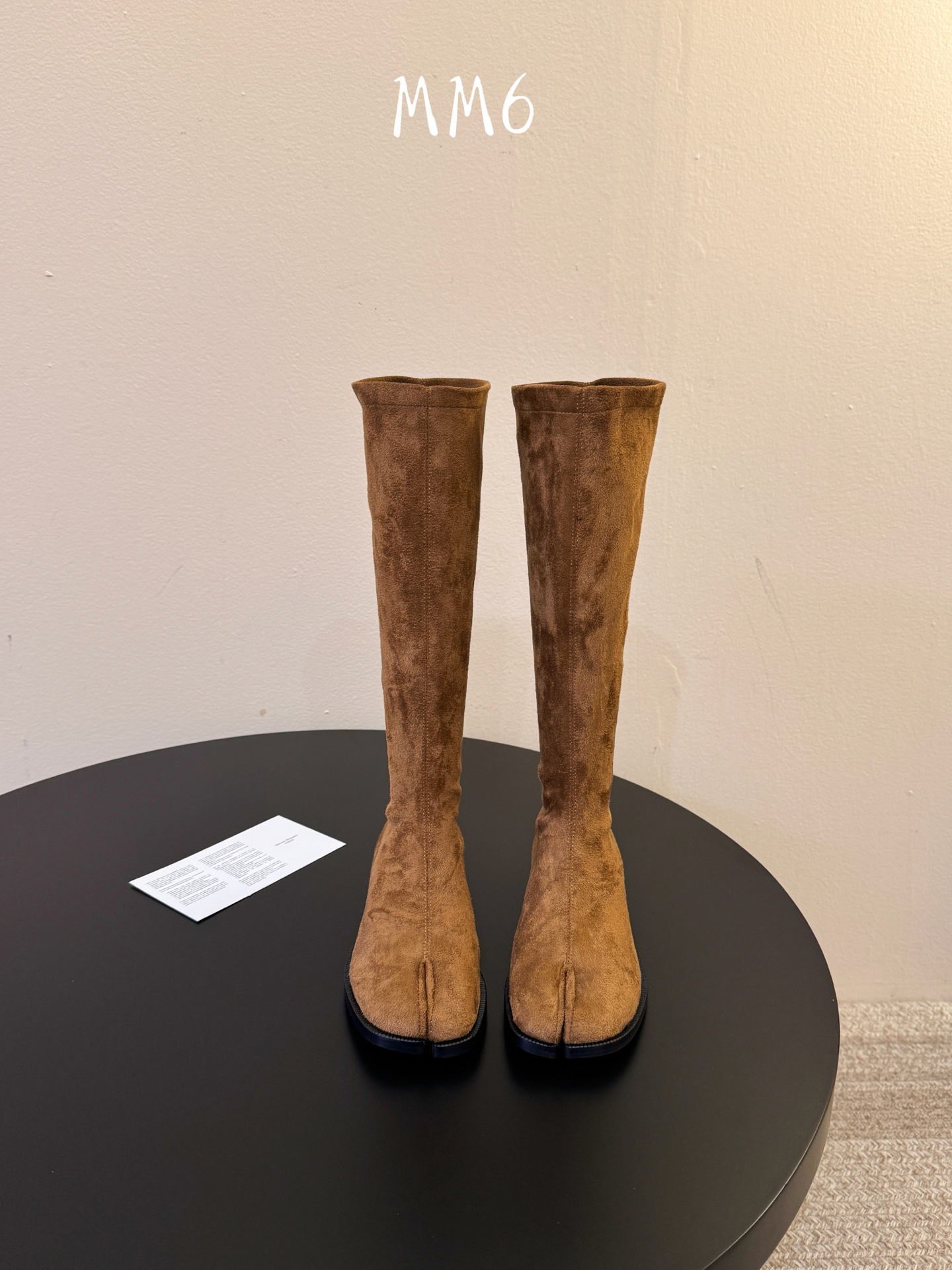 Maison Margiela 玛吉拉tabi分趾Mm6真皮宽筒直筒长靴不过膝 秋冬新细高跟高筒靴最高版本买手代购1:1