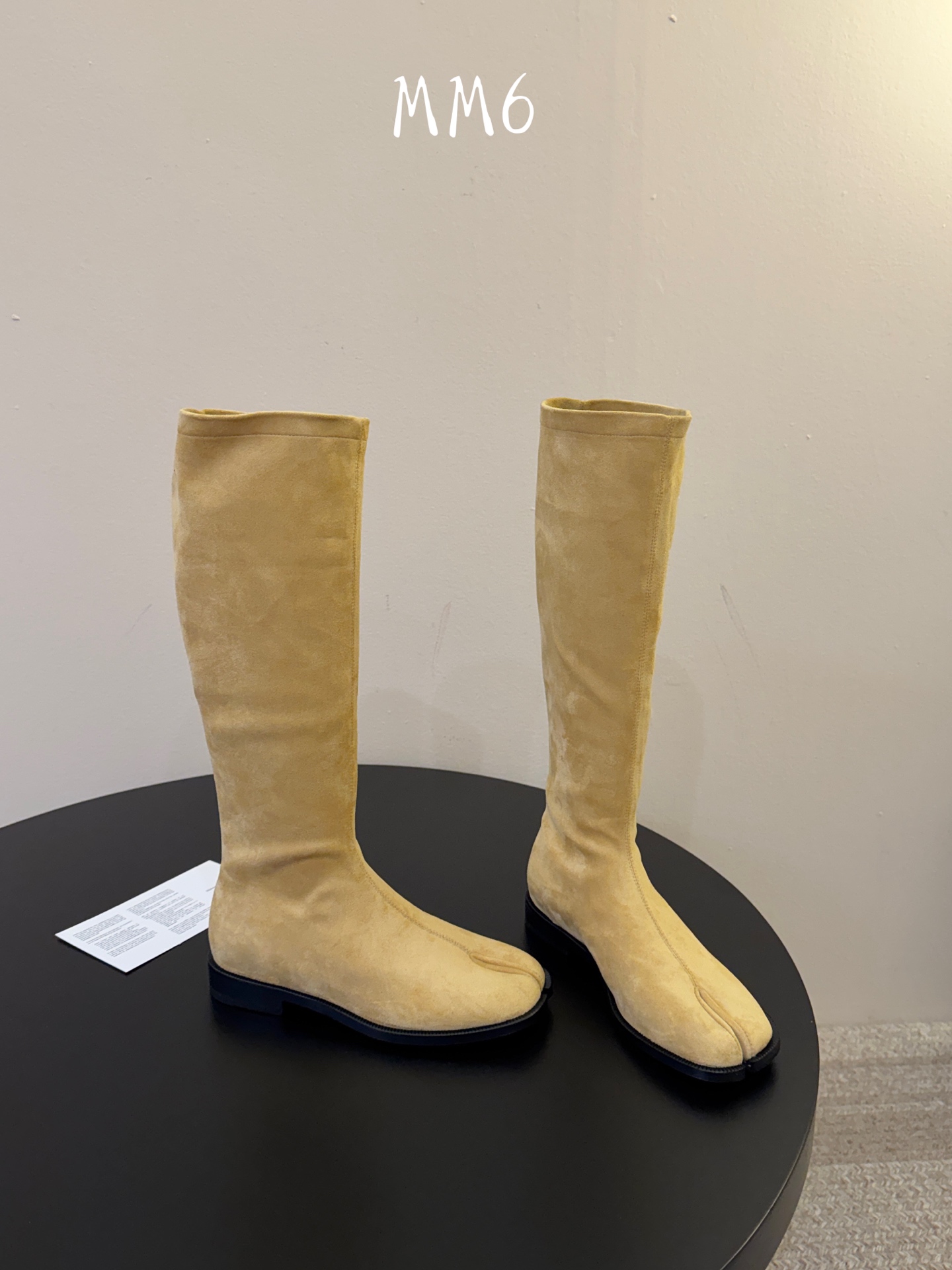 Maison Margiela 玛吉拉tabi分趾Mm6真皮宽筒直筒长靴不过膝 秋冬新细高跟高筒靴最高版本买手代购1:1